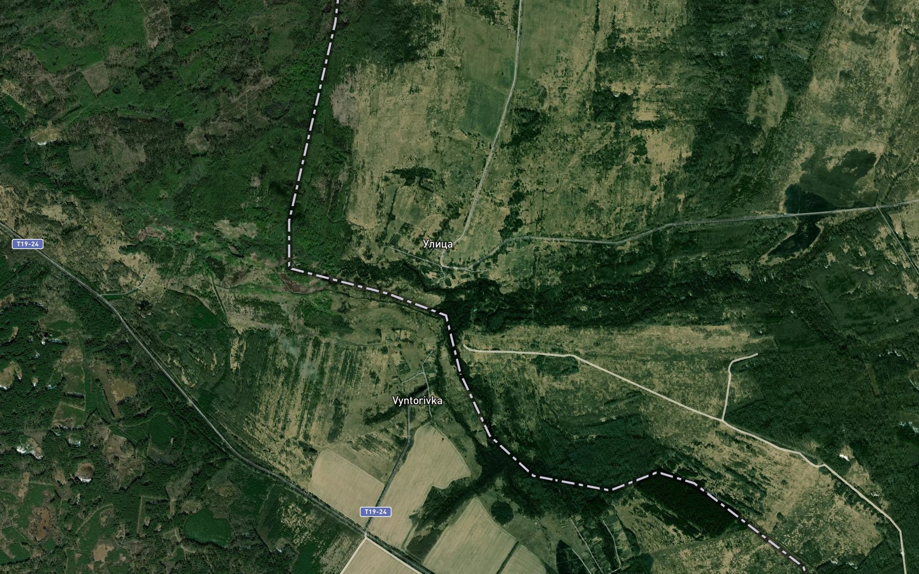 Satellite map of the Bruska