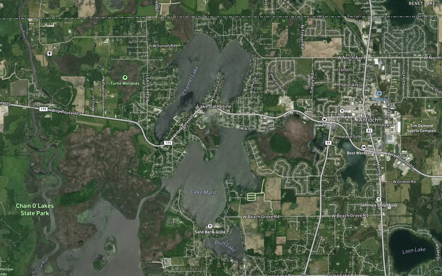 Satellite map of the Lake Marie