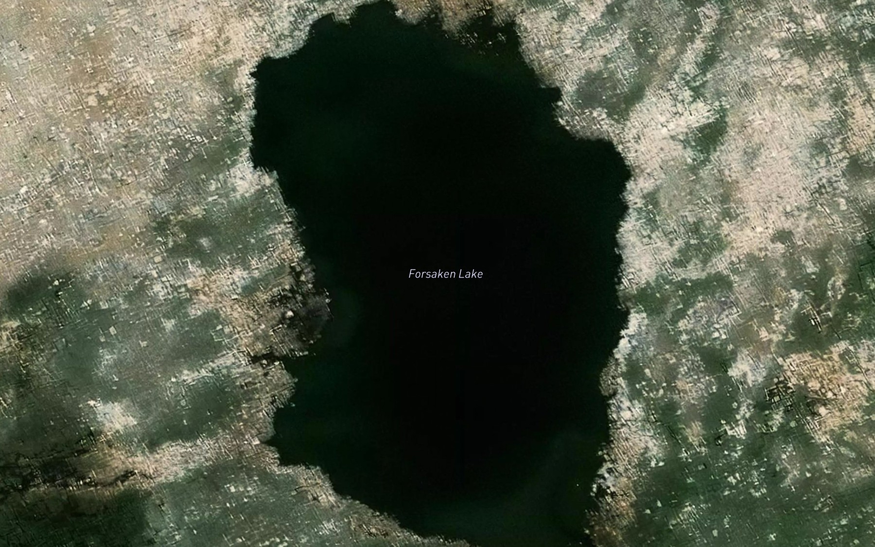 Satellite map of the Forsaken Lake