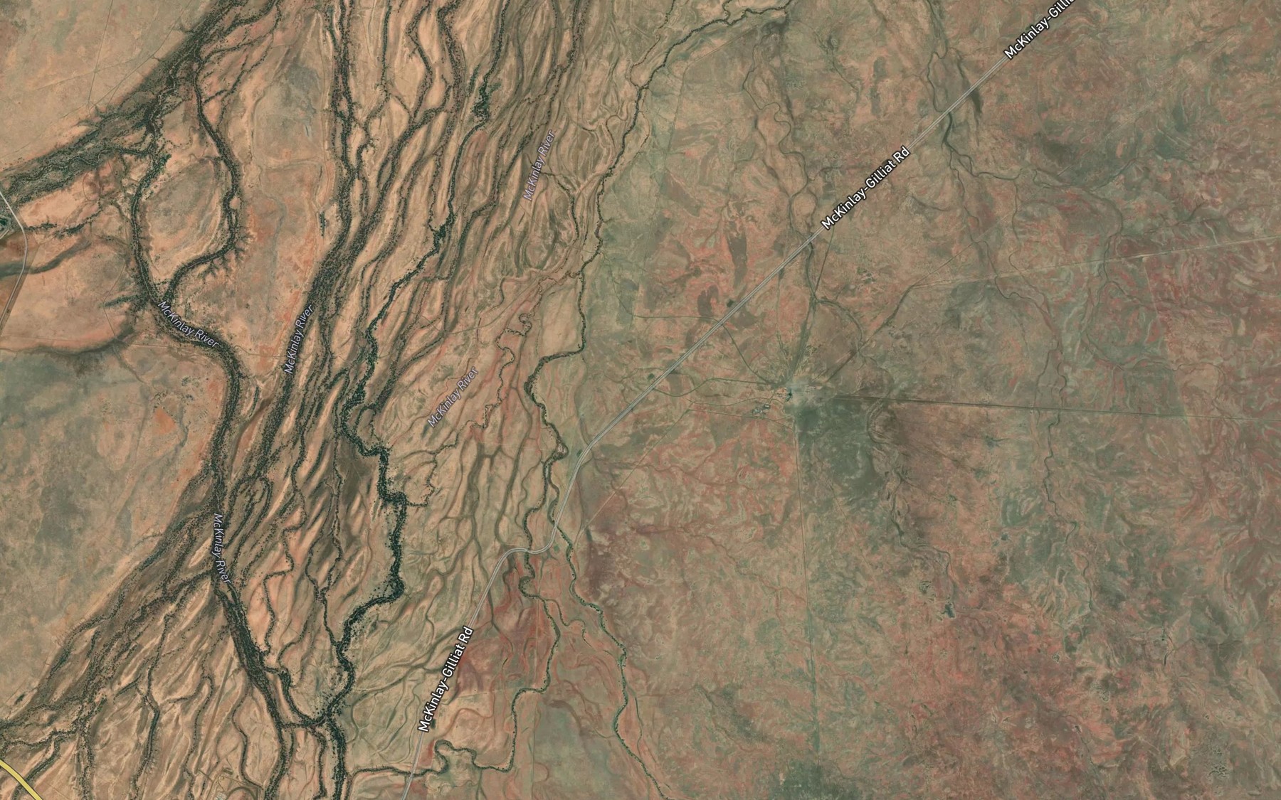 Satellite map of the Hickson Creek