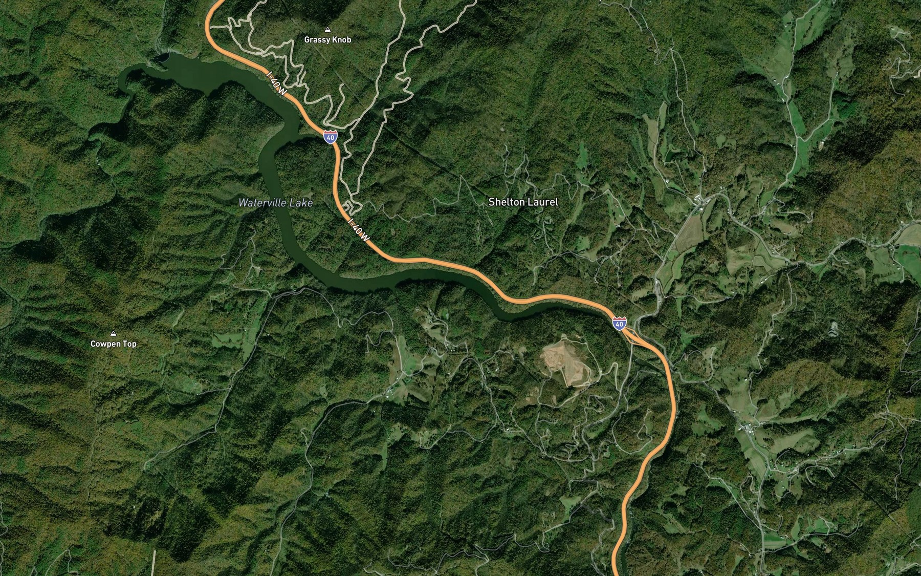 Satellite map of the Messer Branch