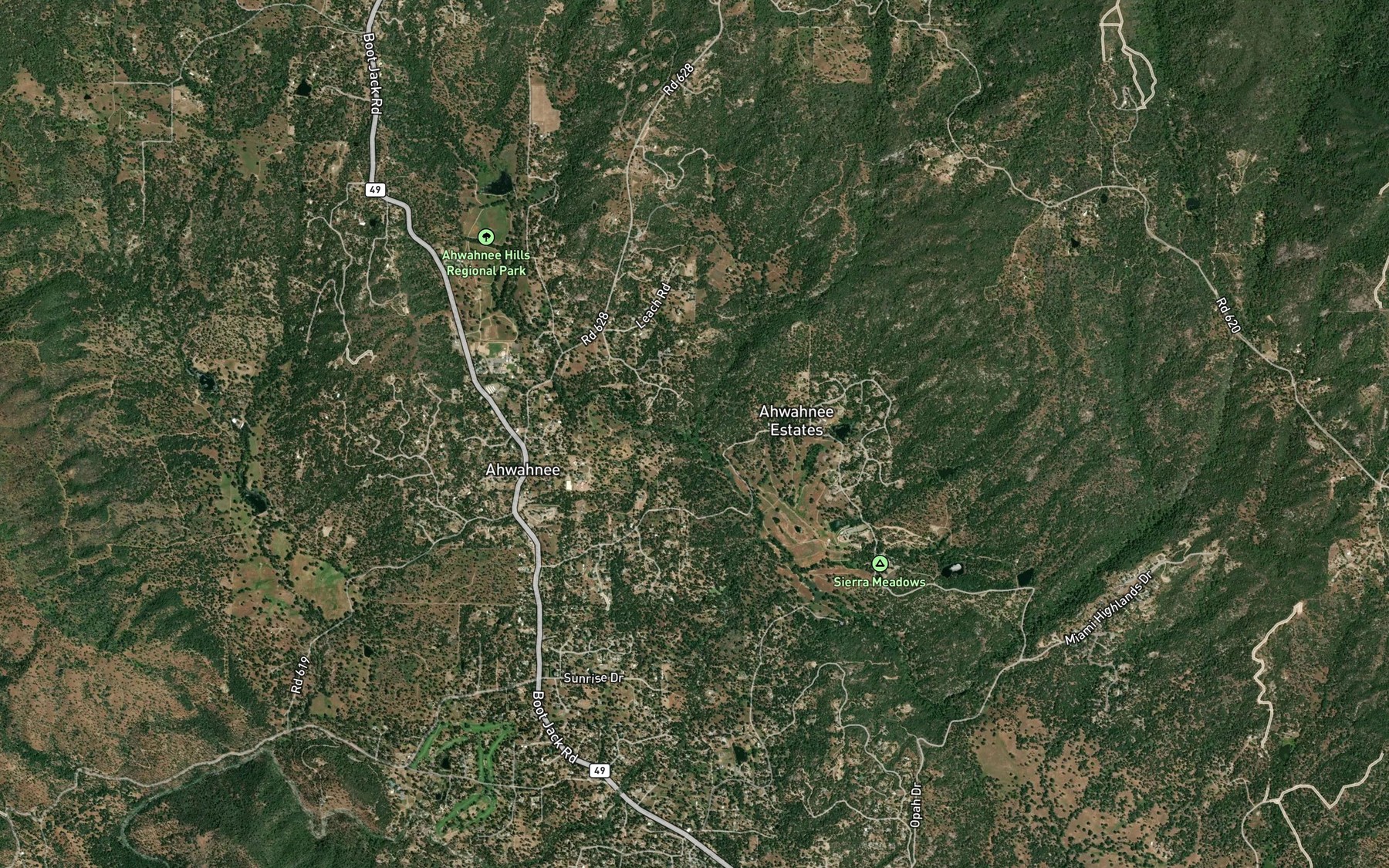 Satellite map of the Carter Creek