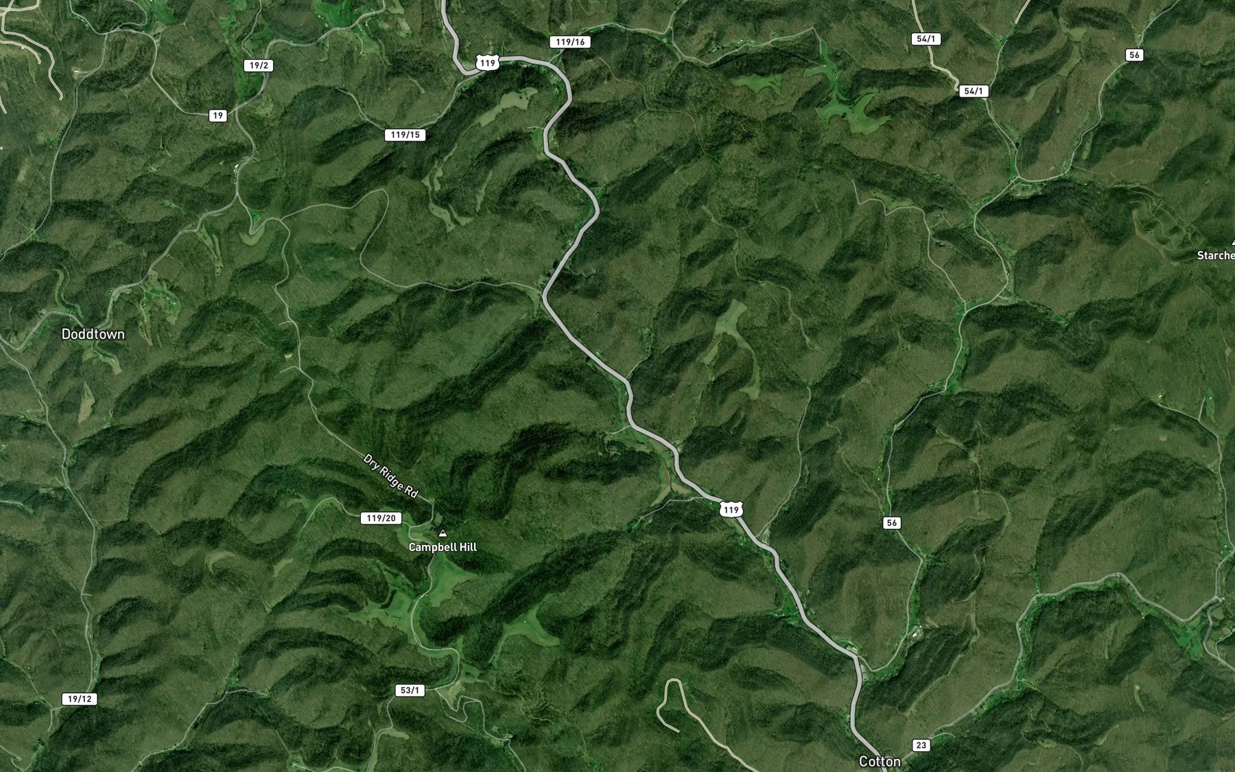 Satellite map of the Coleman Run