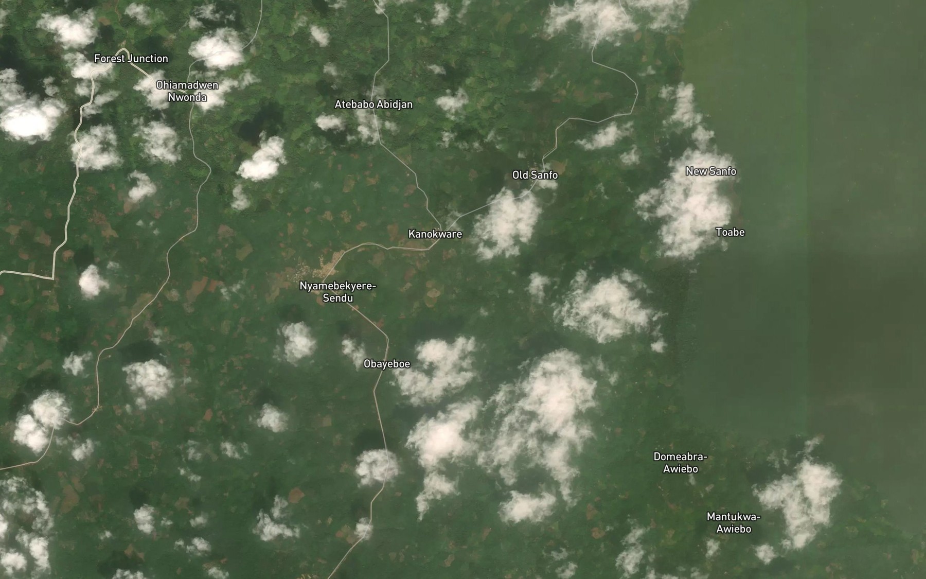 Satellite map of the Akwi