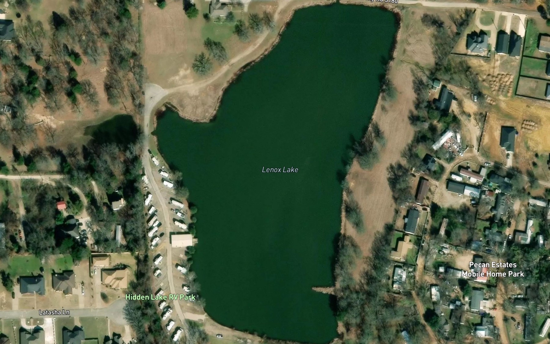 Satellite map of the Lenox Lake