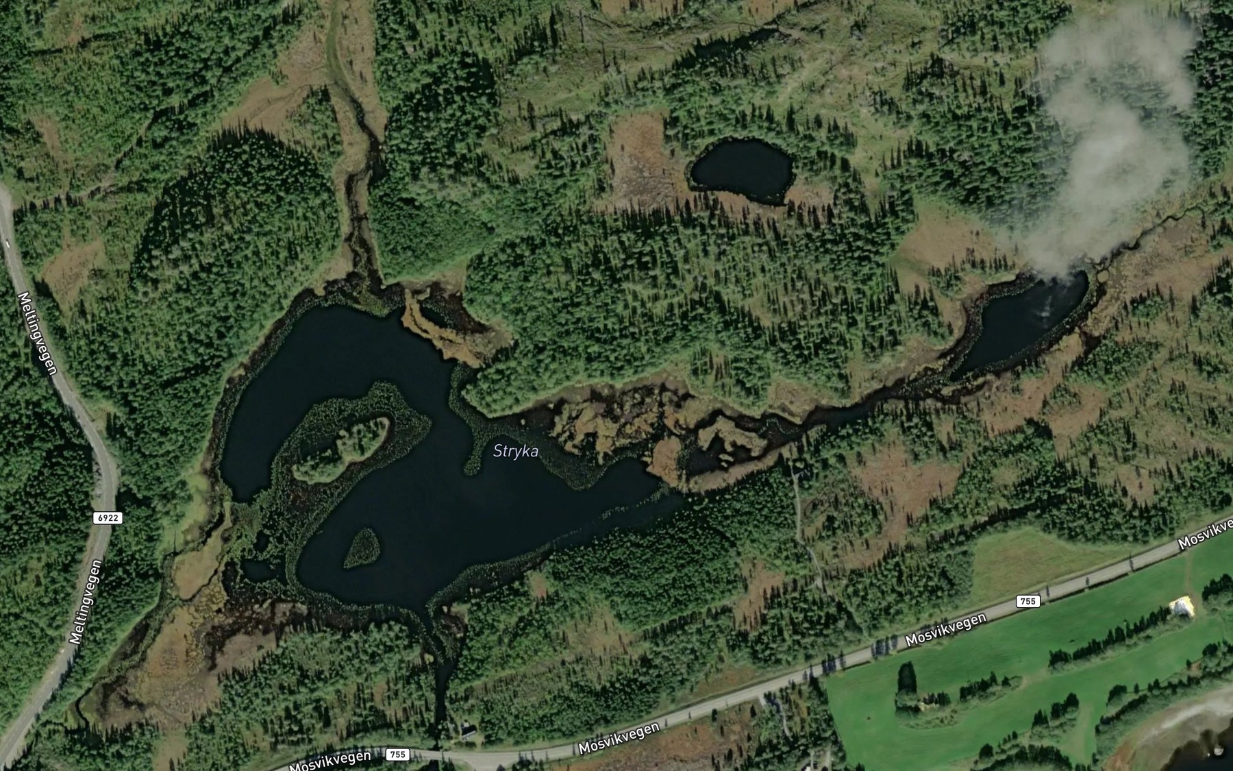 Satellite map of the Stryken
