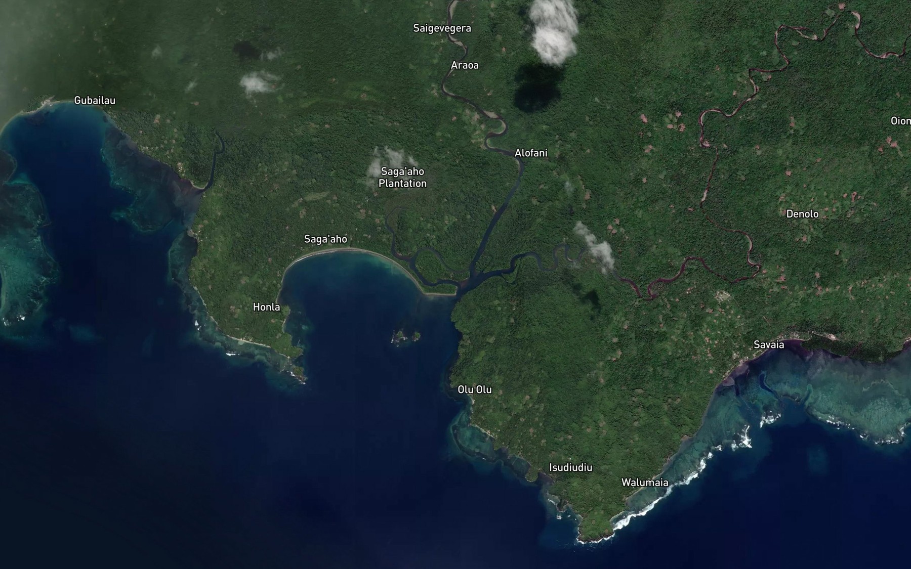Satellite map of the Sagaaho River