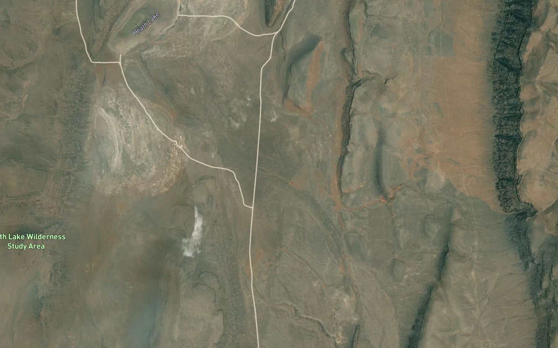 Satellite map of the Heath Creek