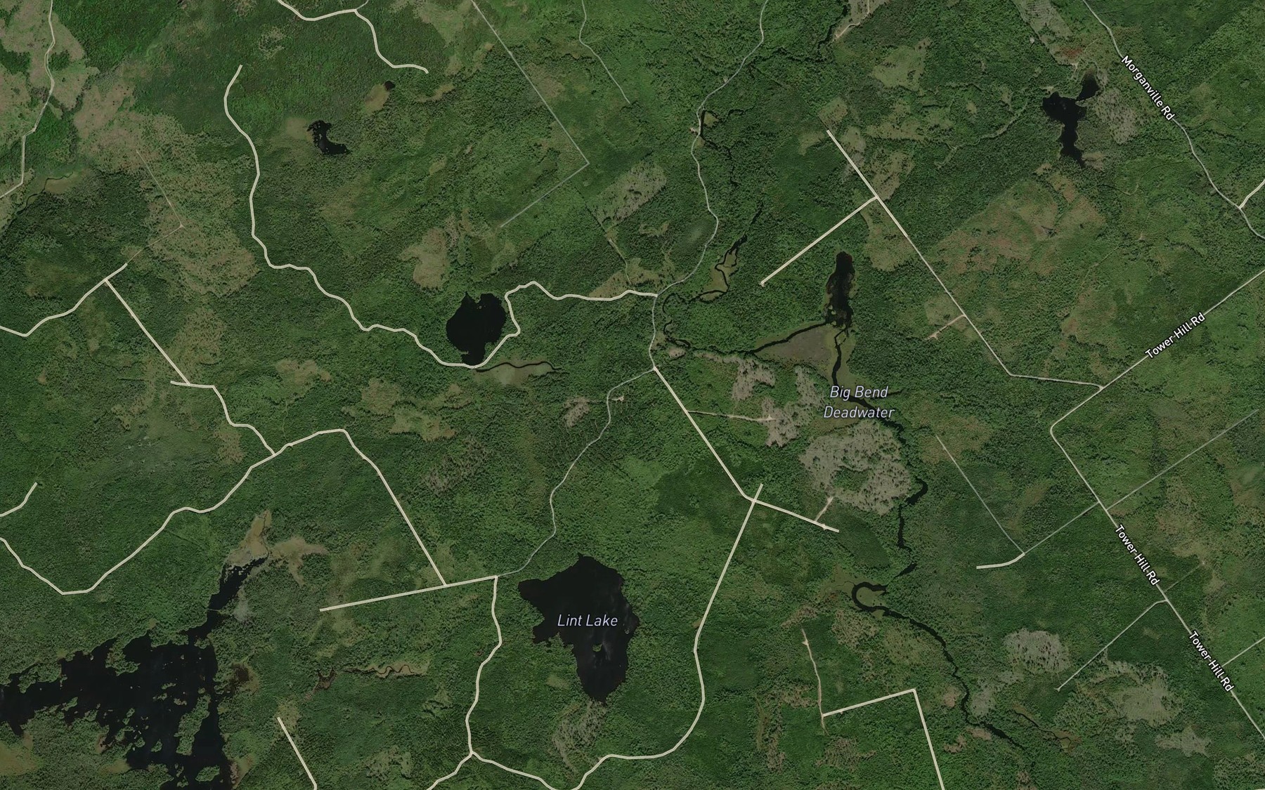 Satellite map of the Loud Brook