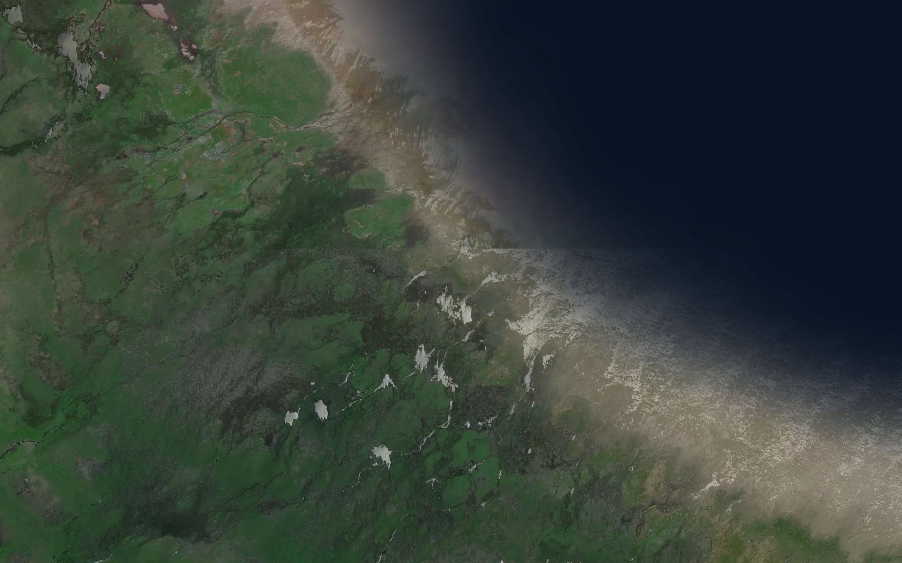 Satellite map of the Amewin River