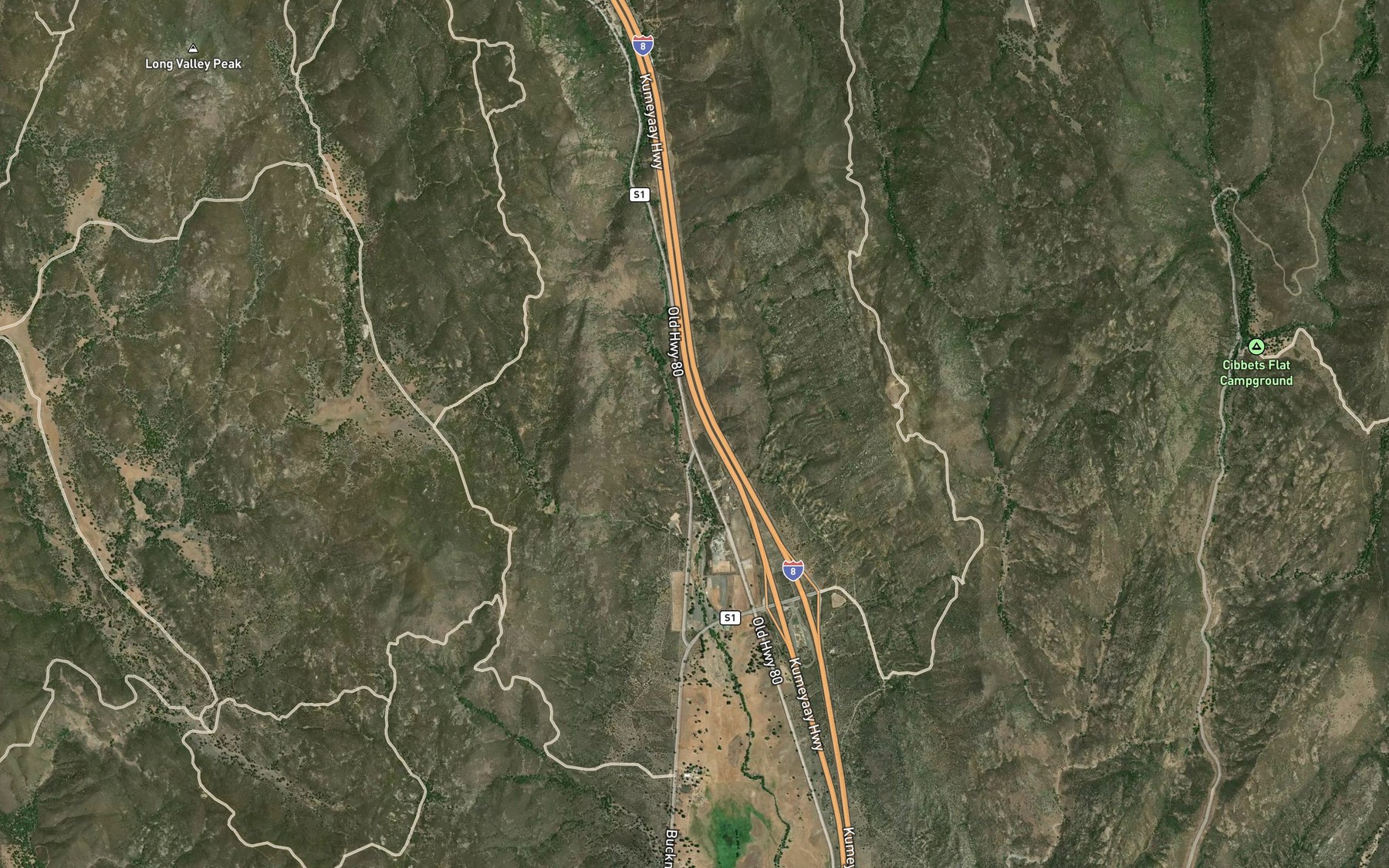 Satellite map of the Buckman Springs