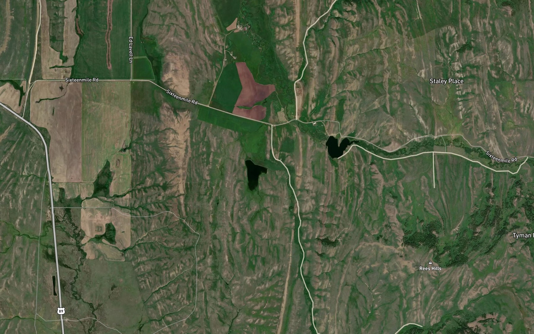 Satellite map of the Cottonwood Creek