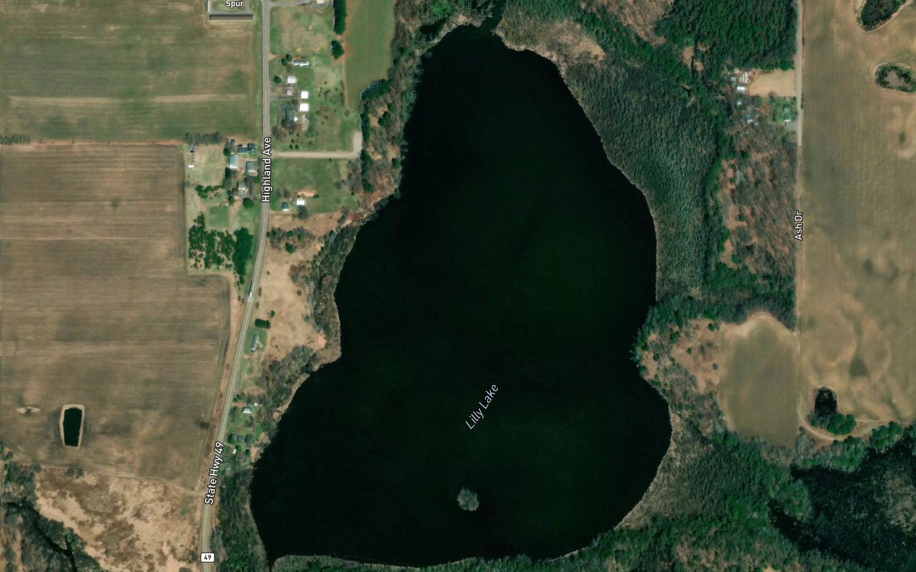 Satellite map of the Lilly Lake