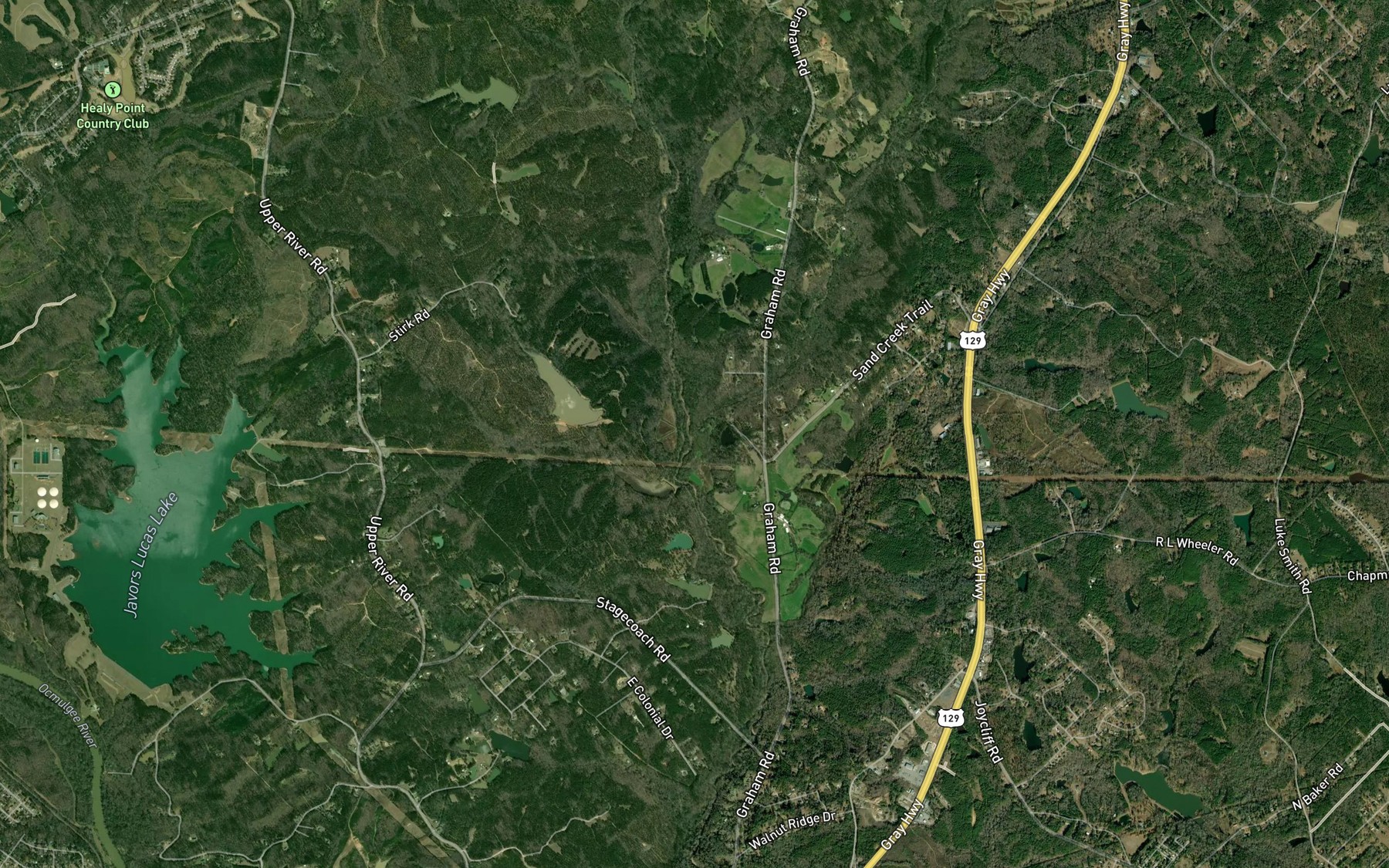 Satellite map of the Sand Creek