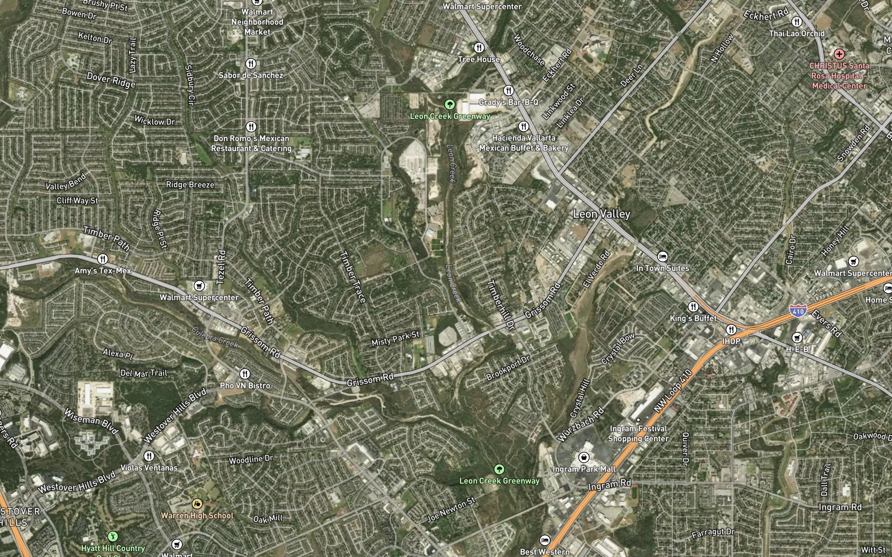 Satellite map of the French Creek