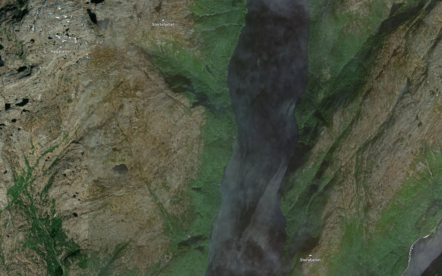 Satellite map of the Ljosheldrabekken