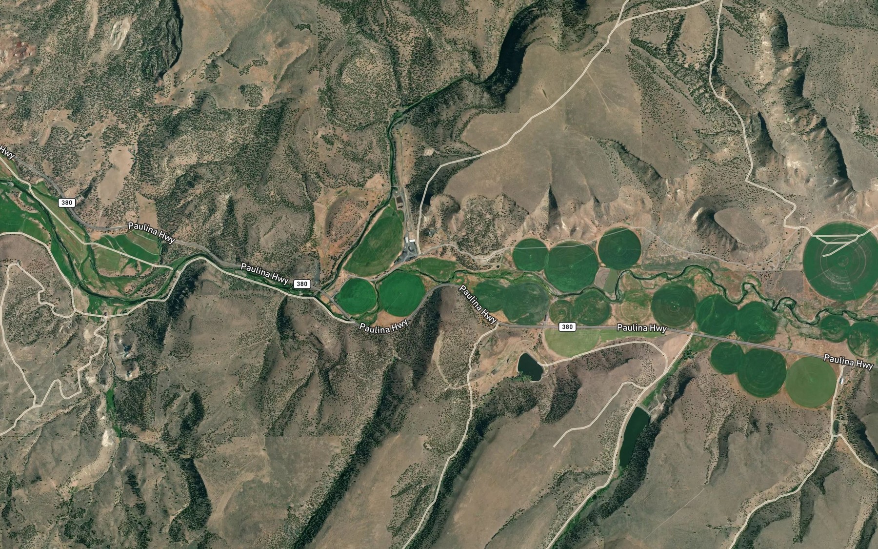 Satellite map of the Stewart Creek