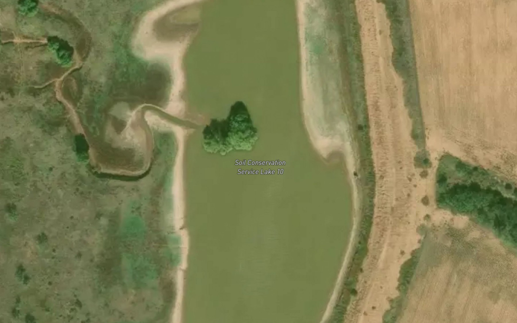 Satellite map of the Soil Conservation Service Site 10 Reservoir