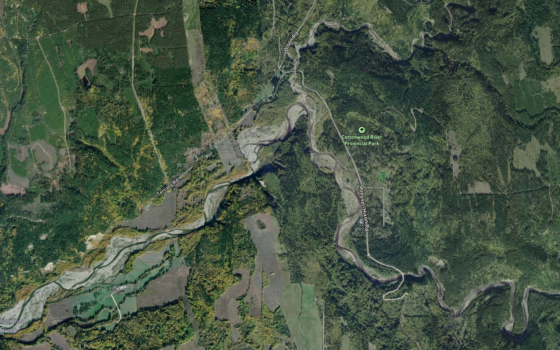 Satellite map of the Ahbau Creek
