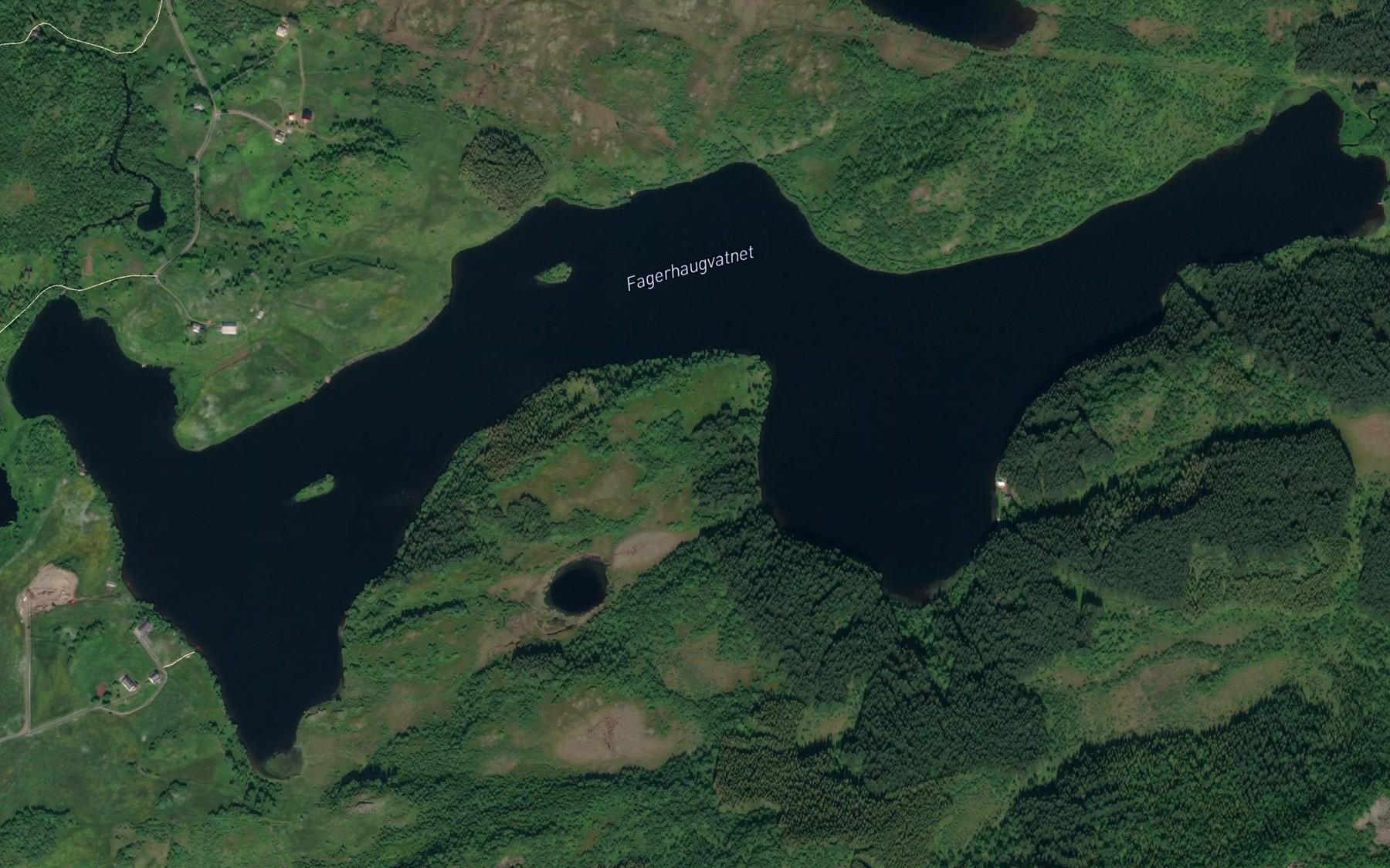 Satellite map of the Fagerhaugvatnet