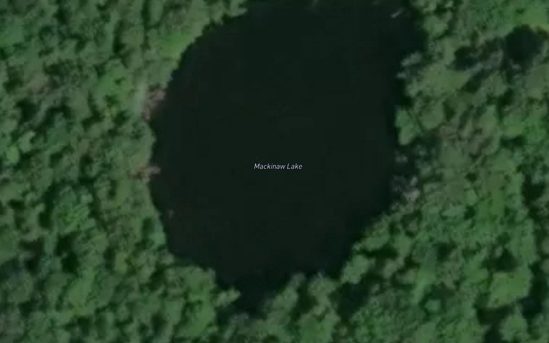 Satellite map of the Mackinaw Lake