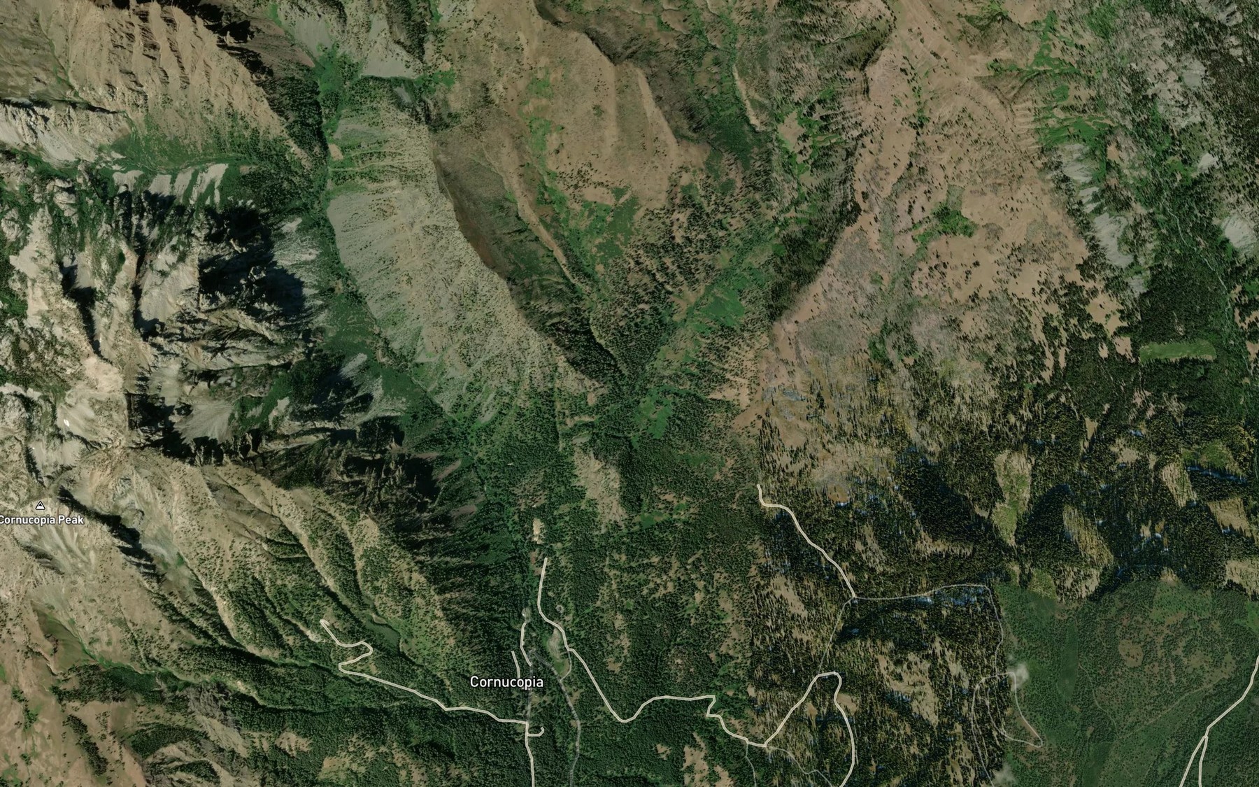 Satellite map of the Simmons Creek