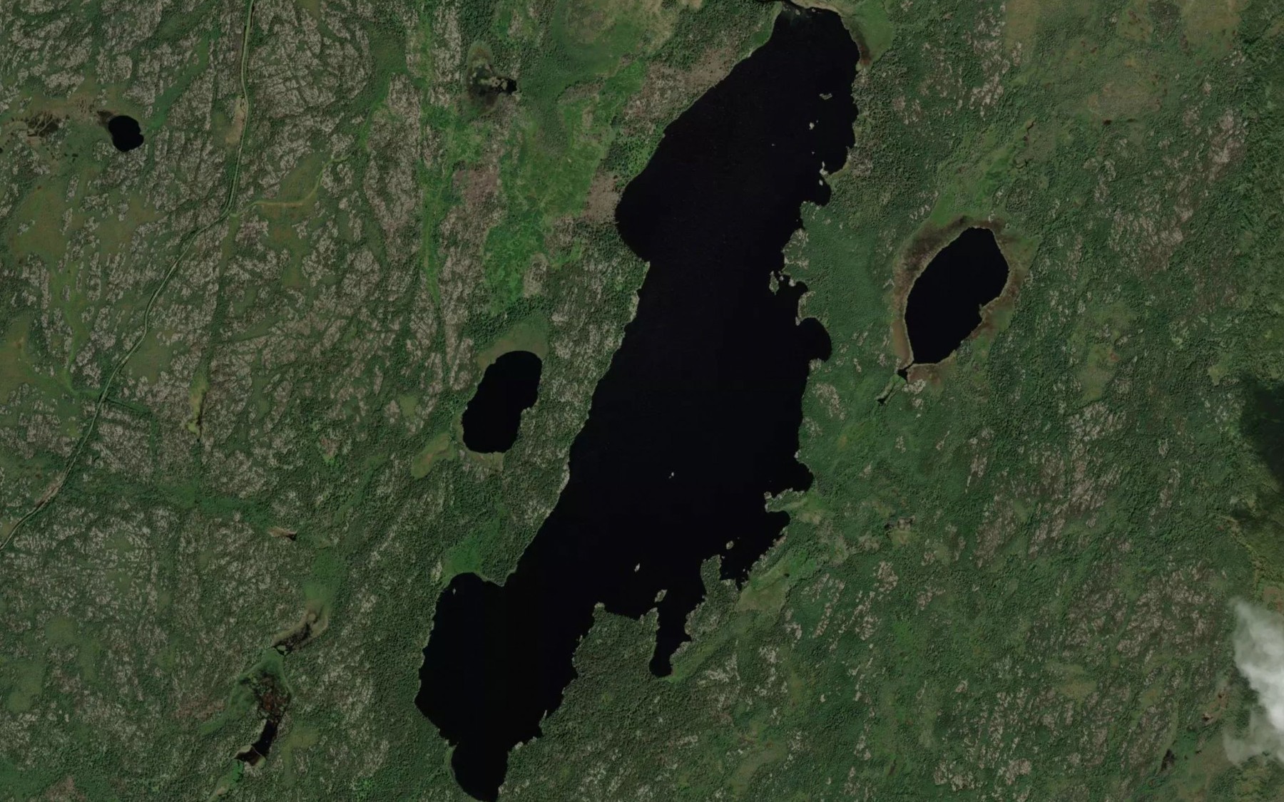 Satellite map of the Sewell Lake