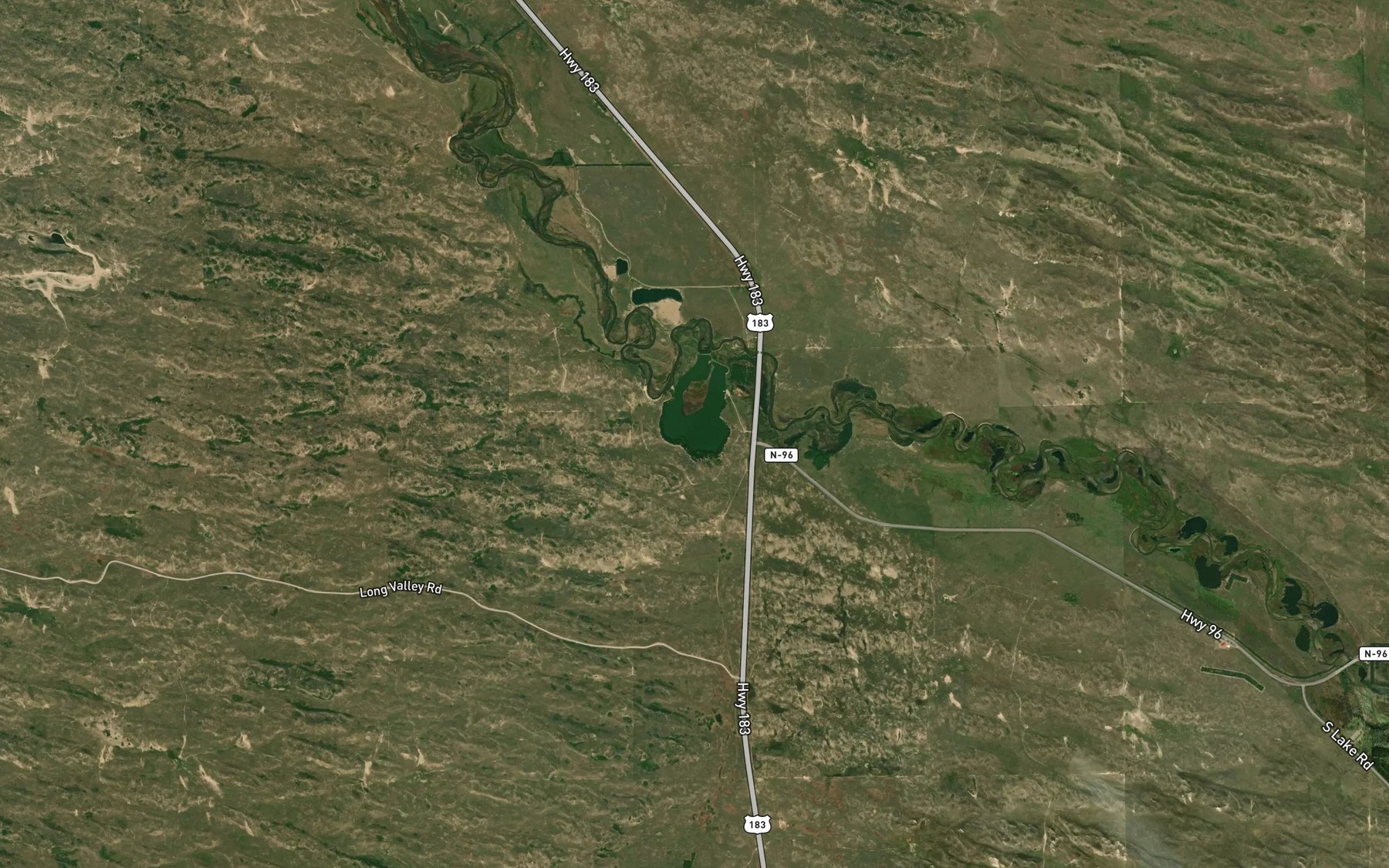 Satellite map of the Horseshoe Bend Lake