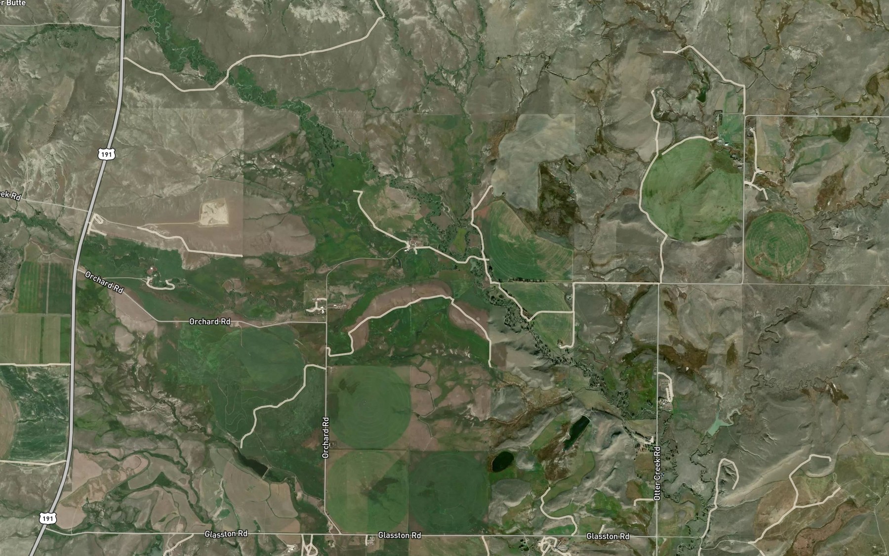 Satellite map of the Wheeler Creek