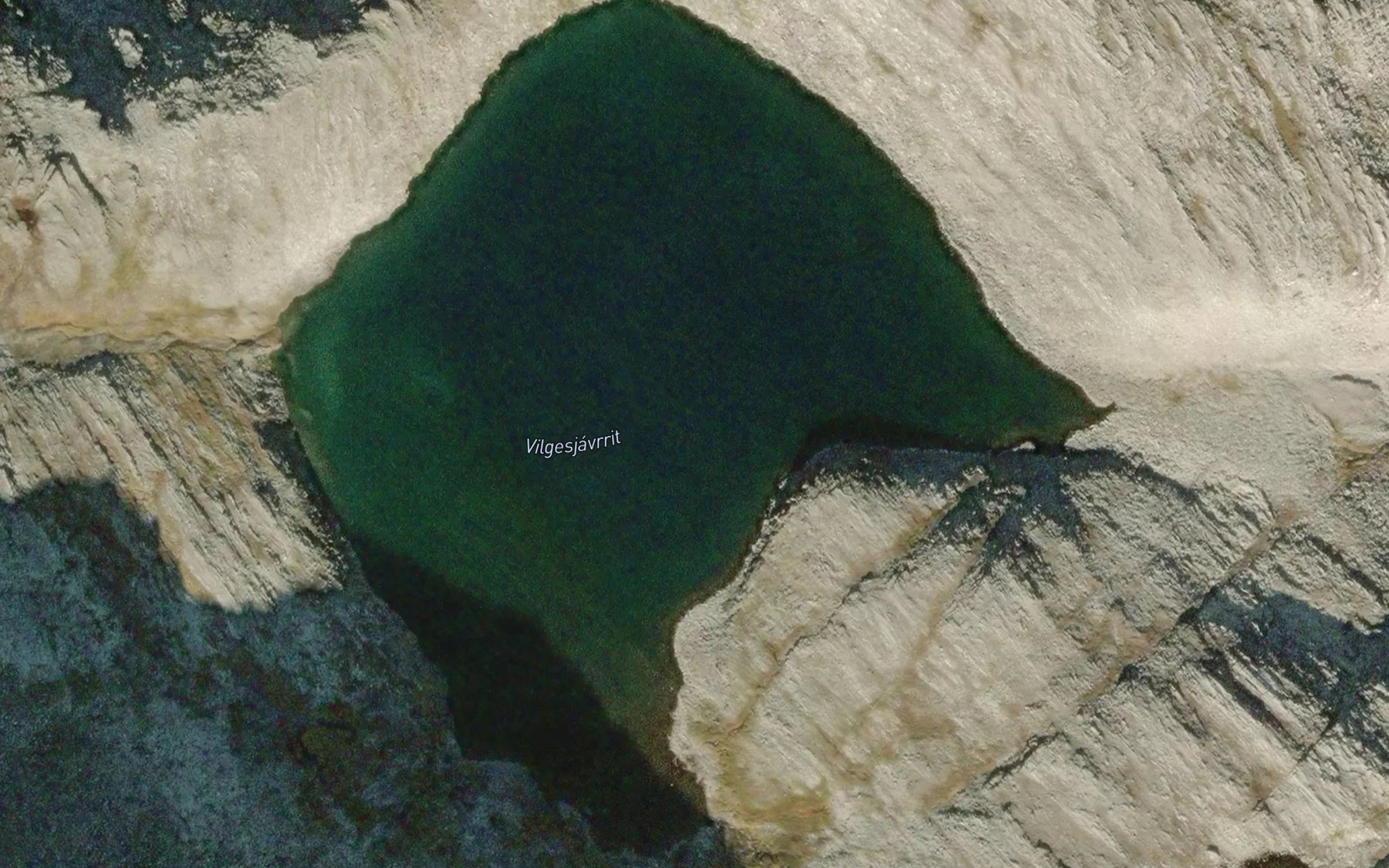 Satellite map of the Vilgesjavrit