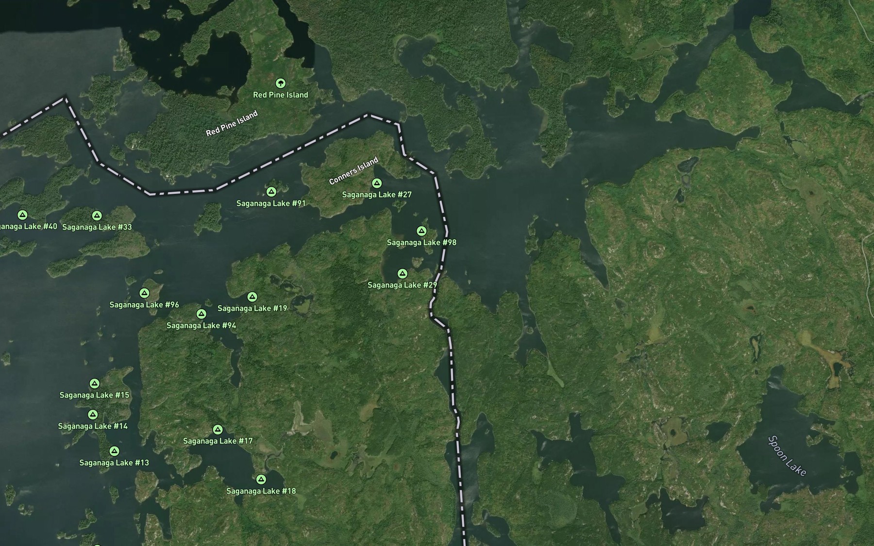 Satellite map of the Granite River