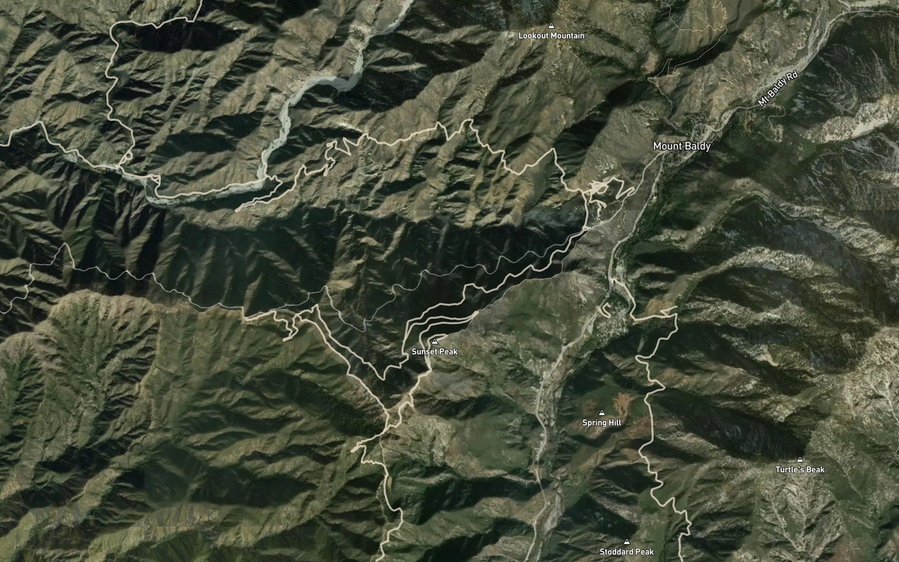 Satellite map of the Forked Spruce Spring