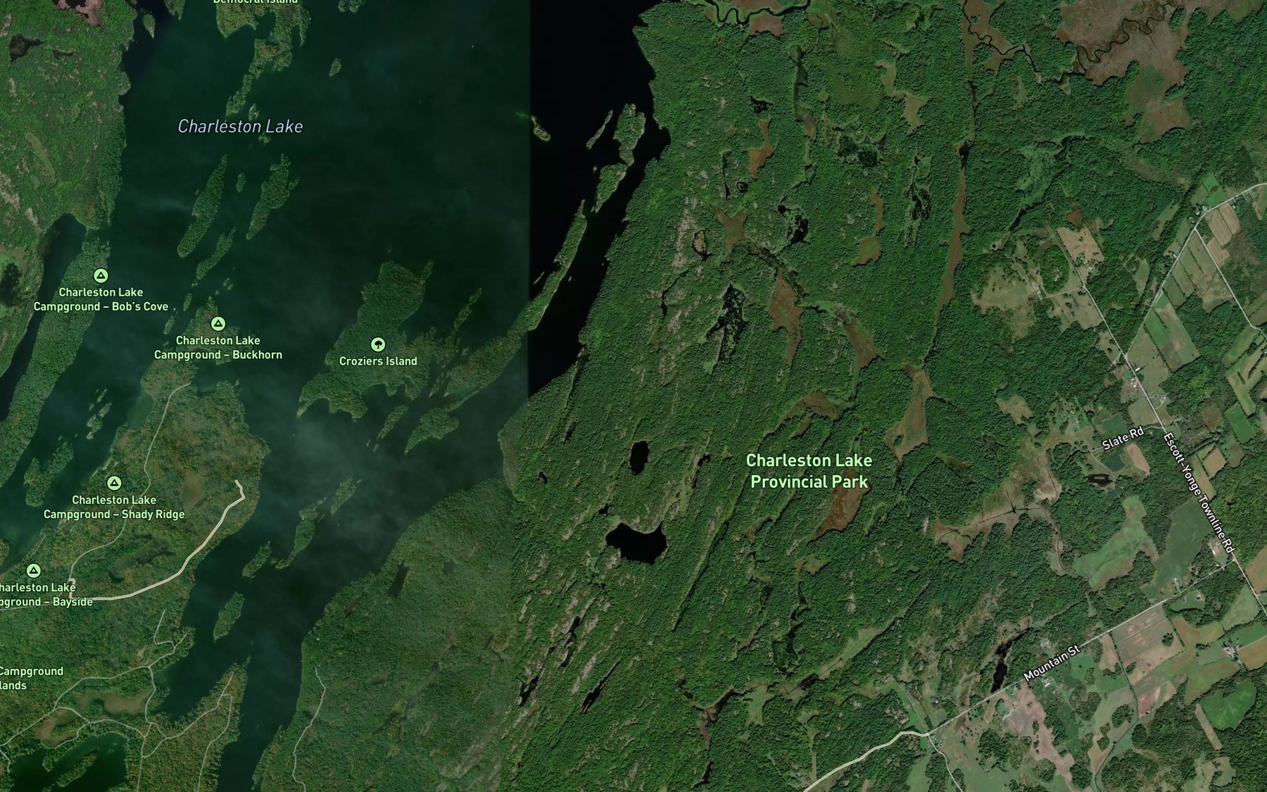 Satellite map of the Gailies Bay