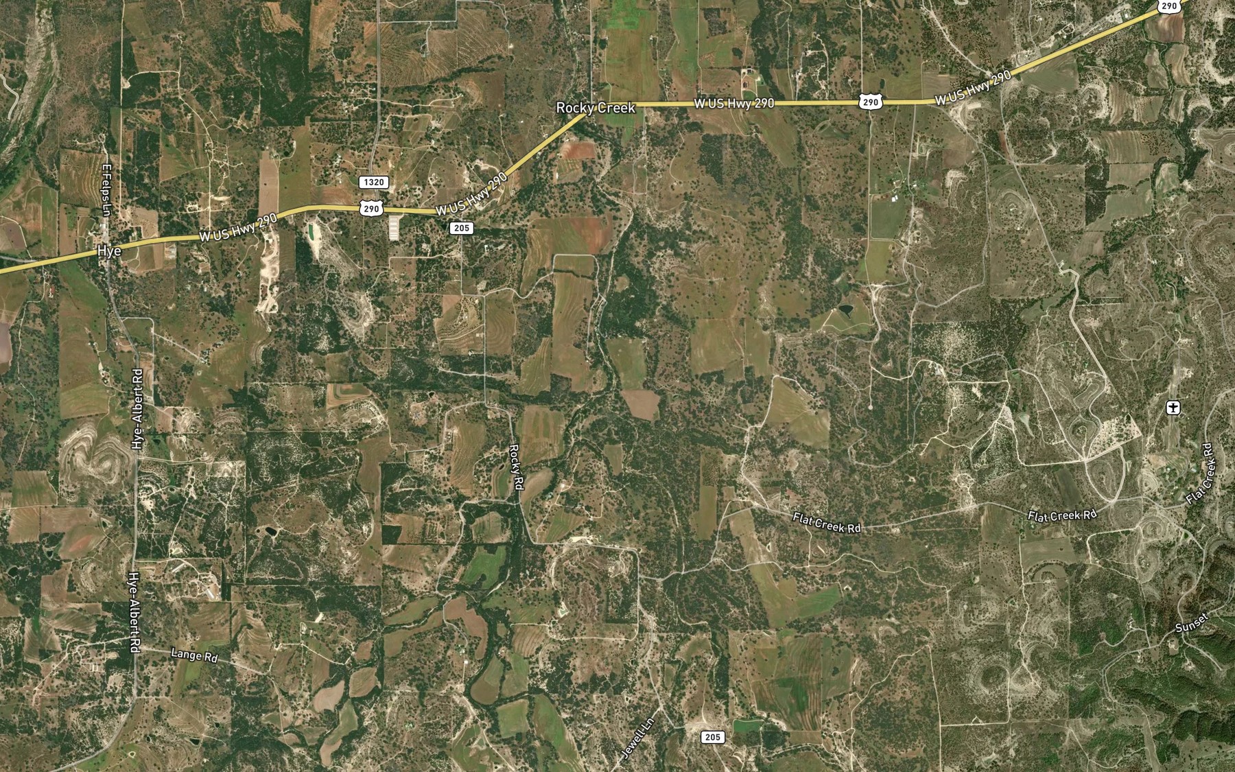 Satellite map of the Middle Fork Rocky Creek