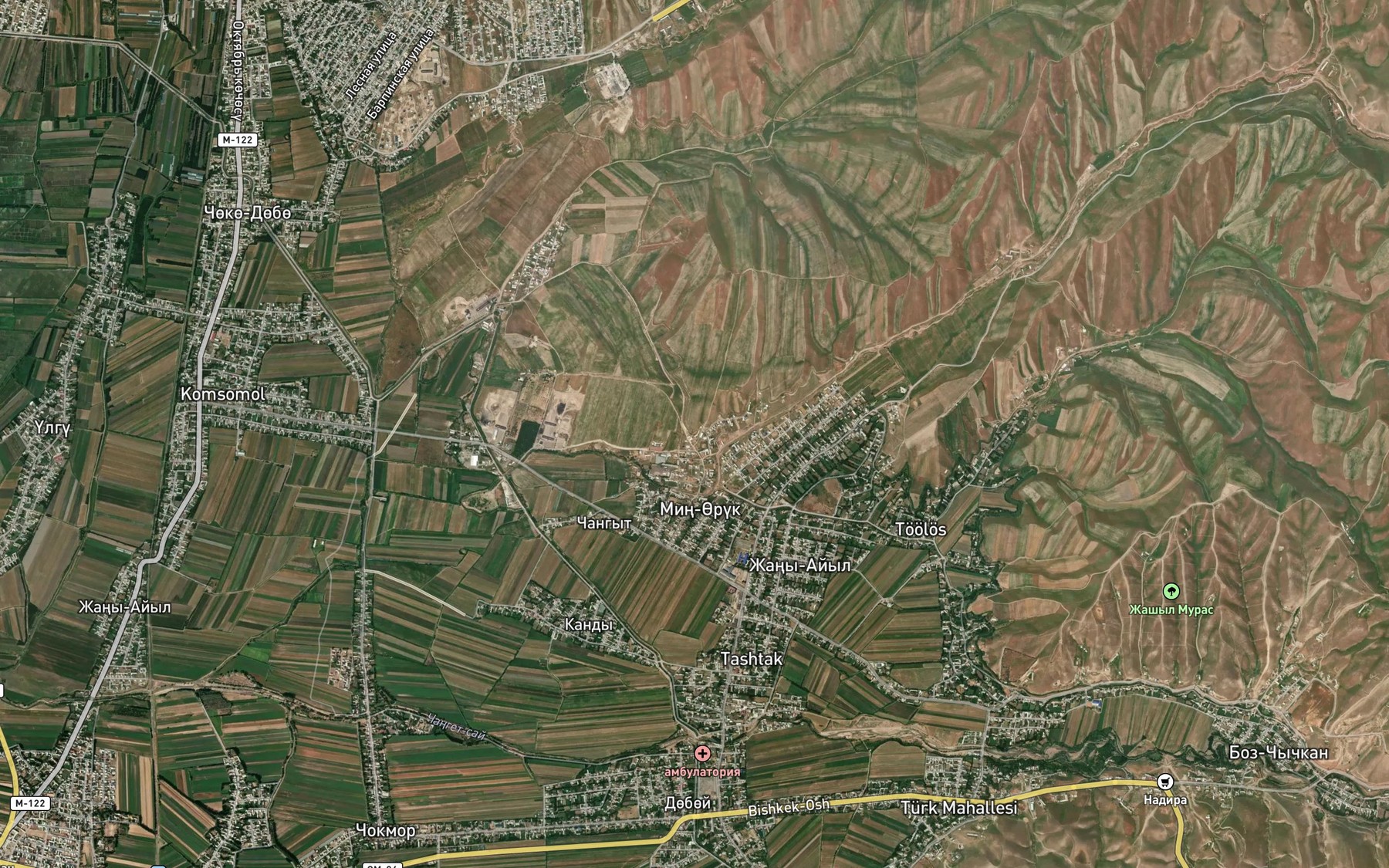 Satellite map of the Kaynar-Say