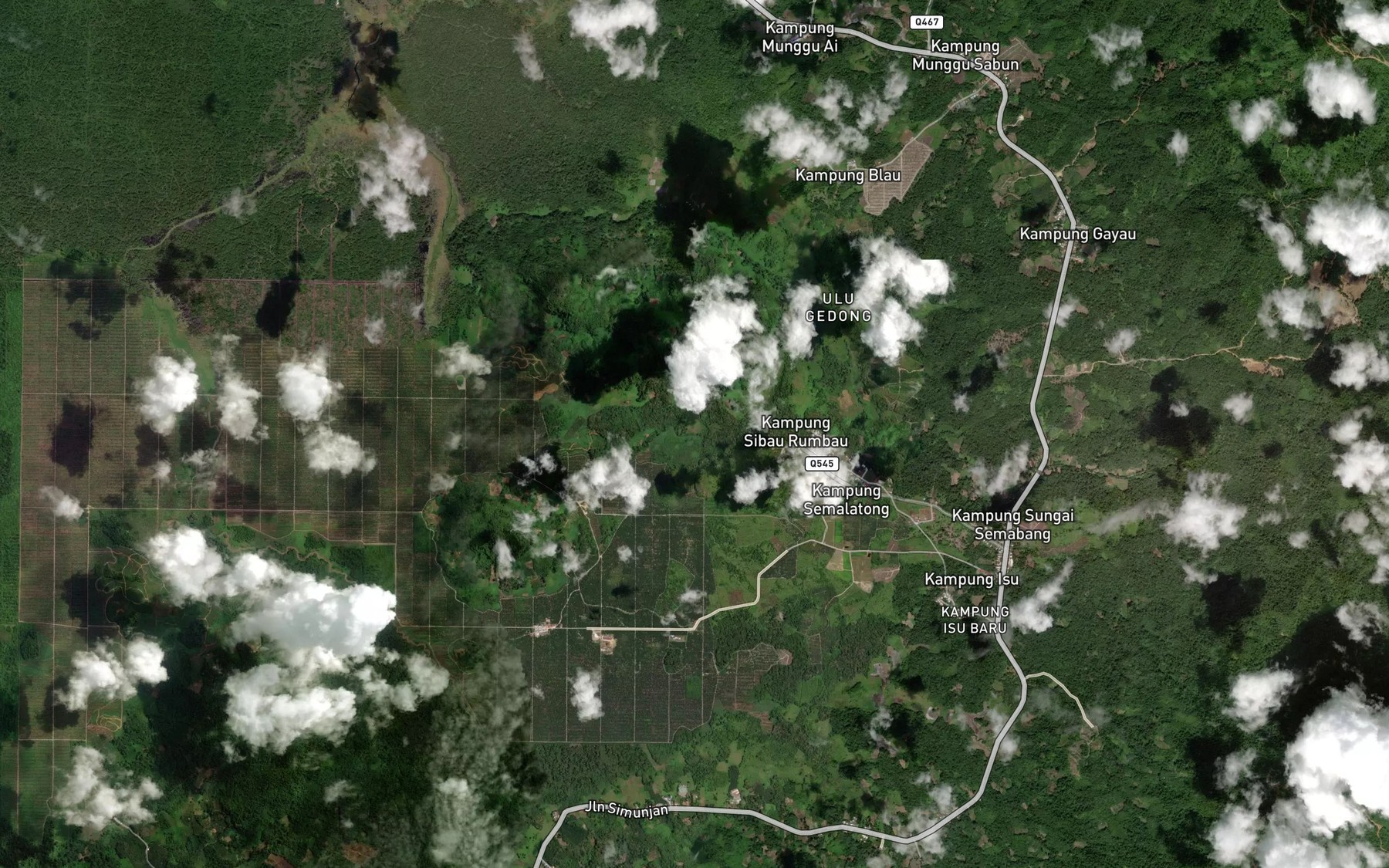 Satellite map of the Sungai Munggu Alah