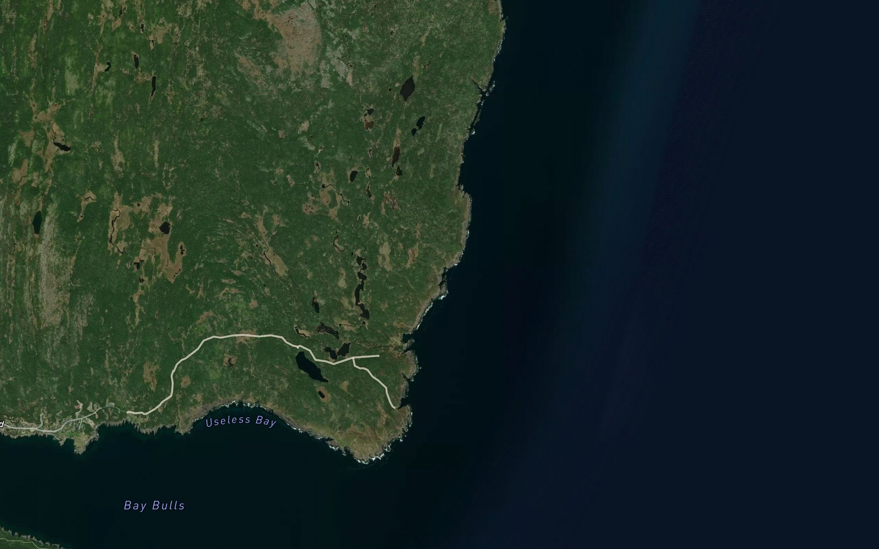 Satellite map of the Bald Head River
