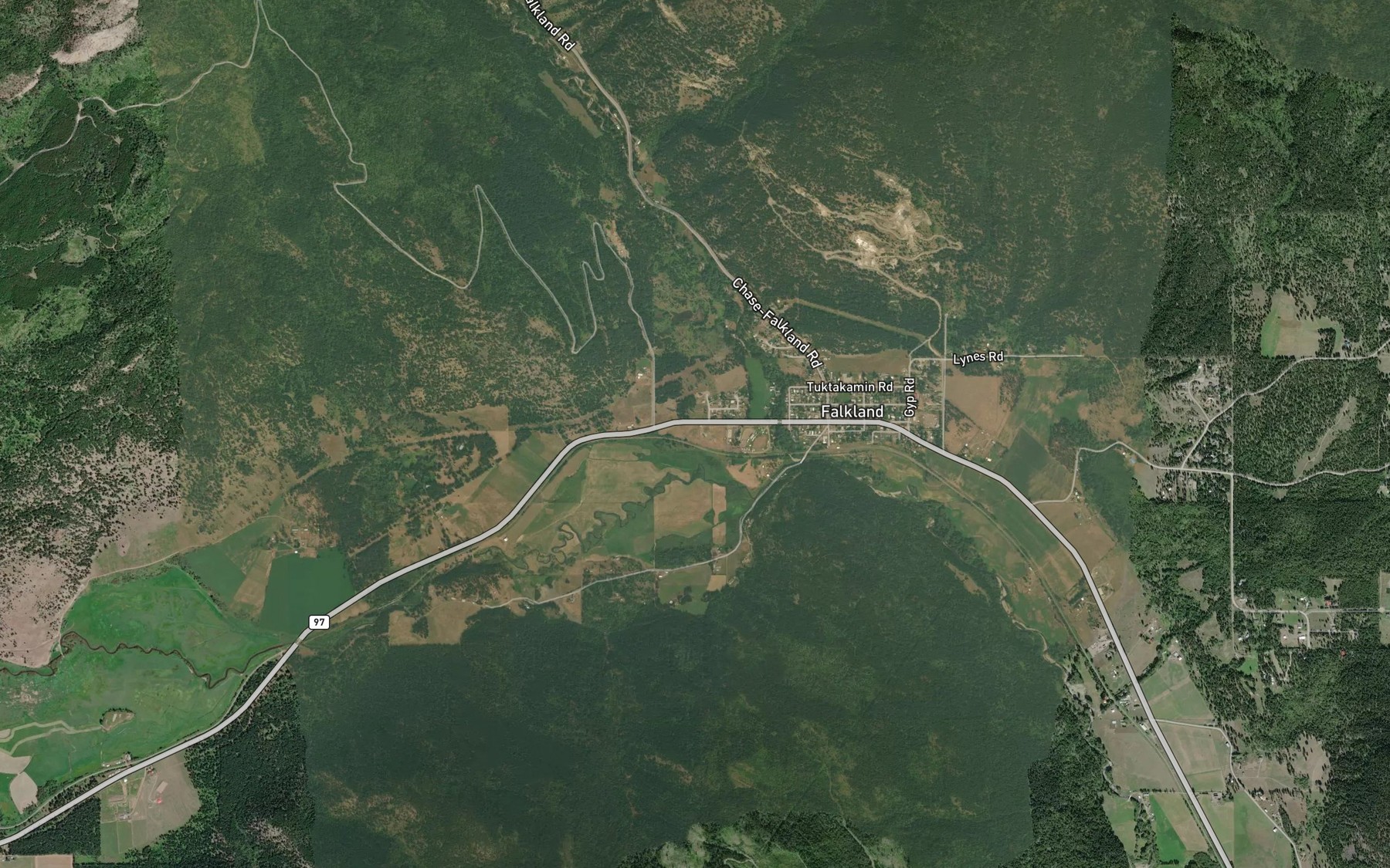 Satellite map of the Bolean Creek