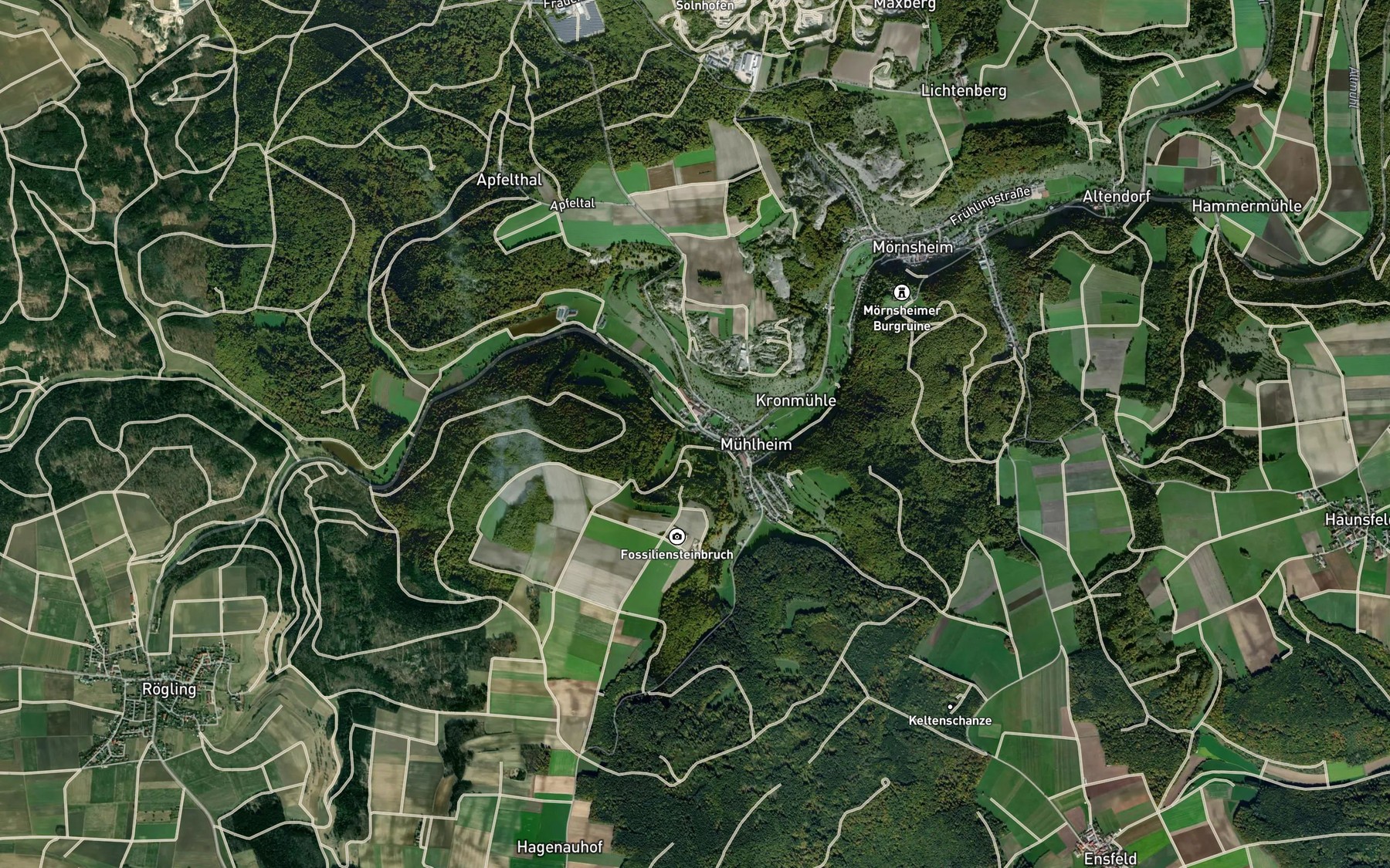 Satellite map of the Gailachquelle