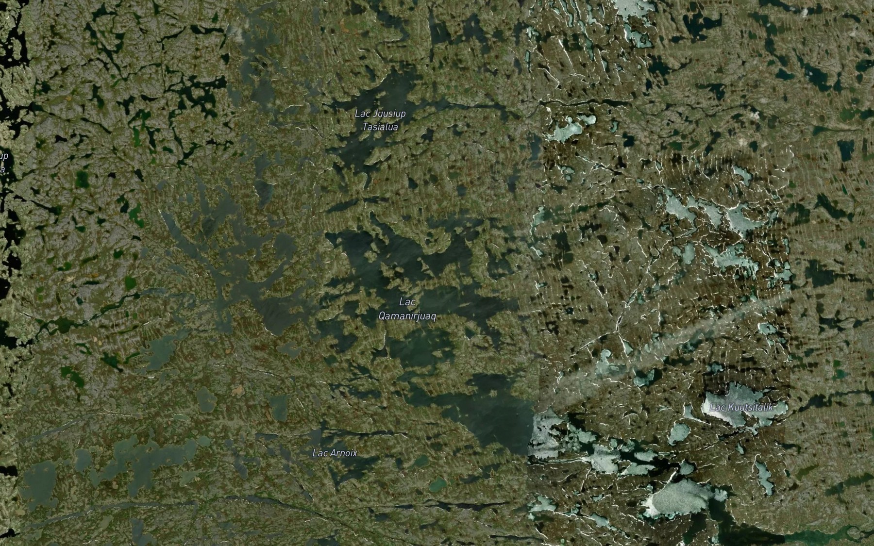 Satellite map of the Lac Qamanirjuaq