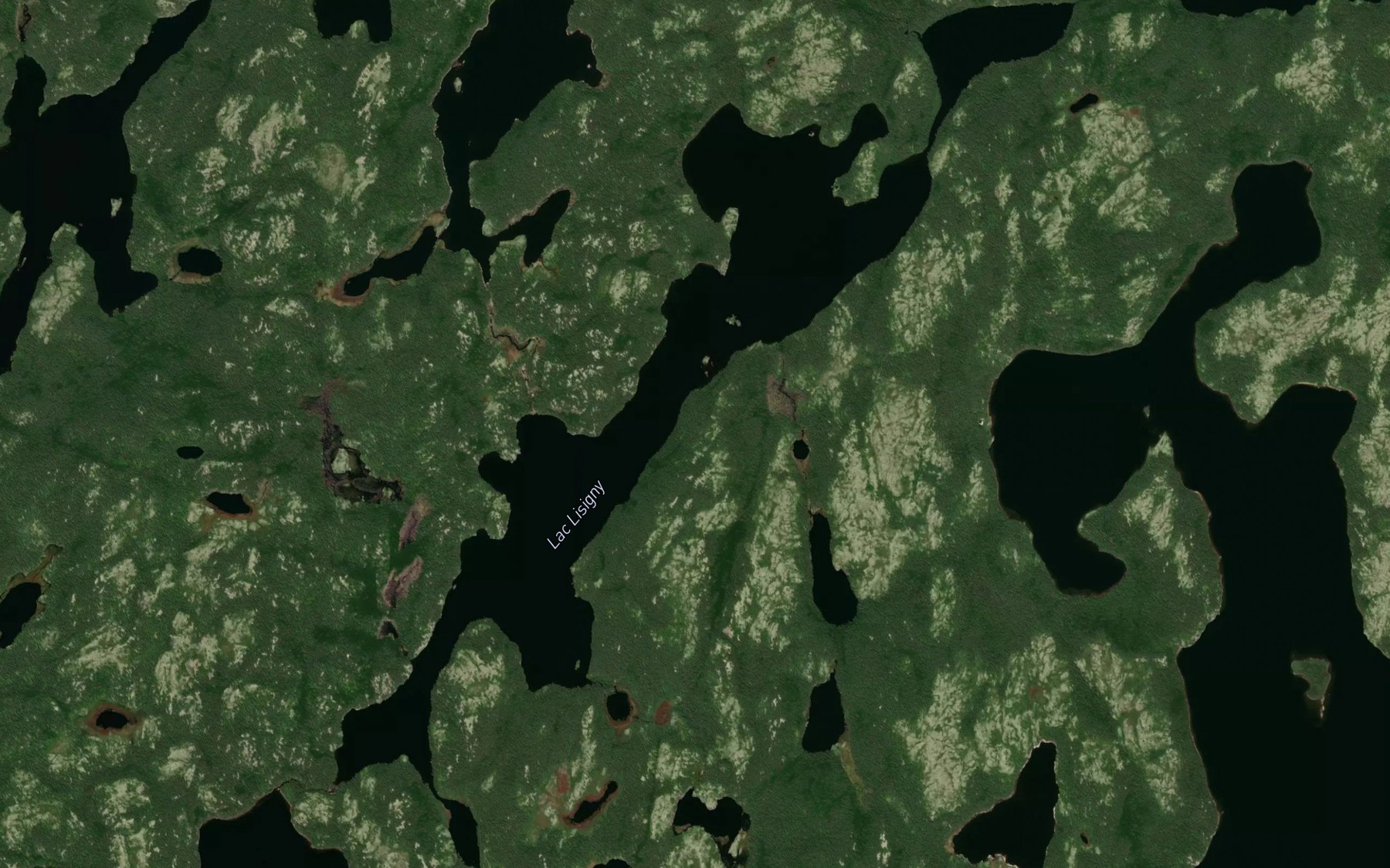 Satellite map of the Lac Lisigny