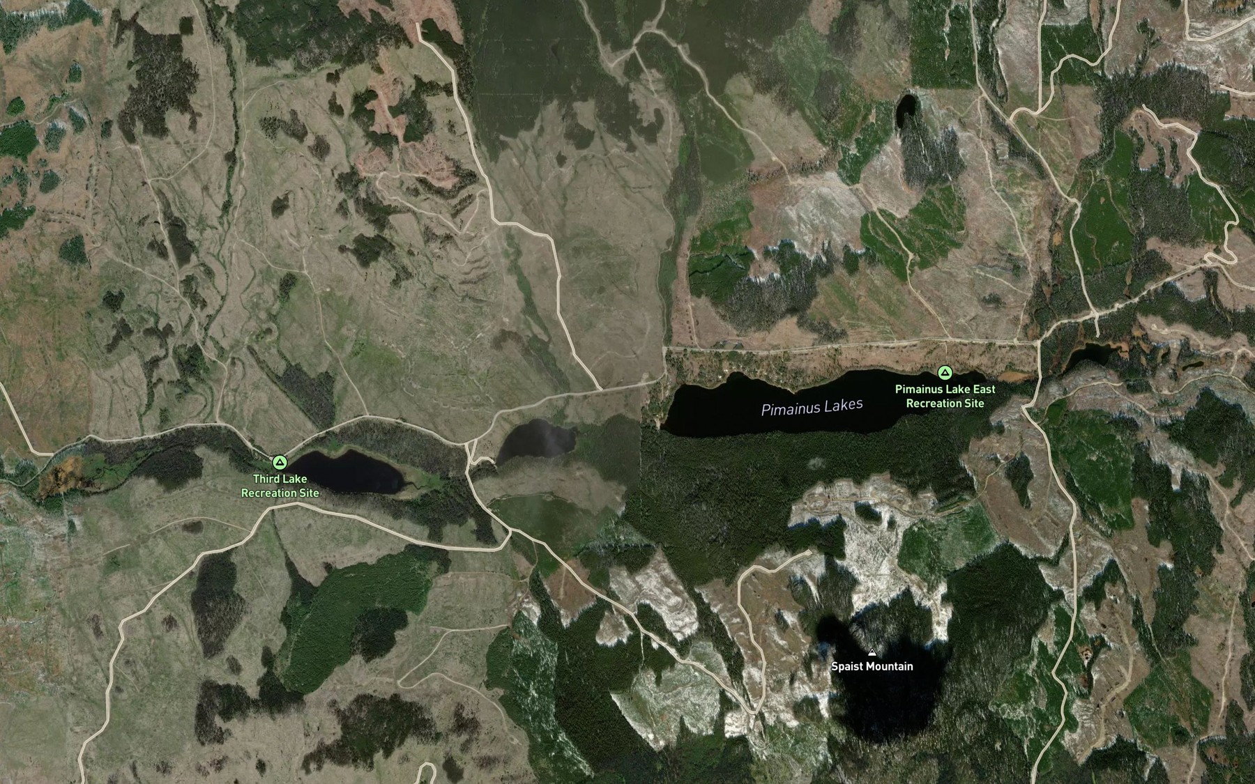 Satellite map of the Pimainus Lakes