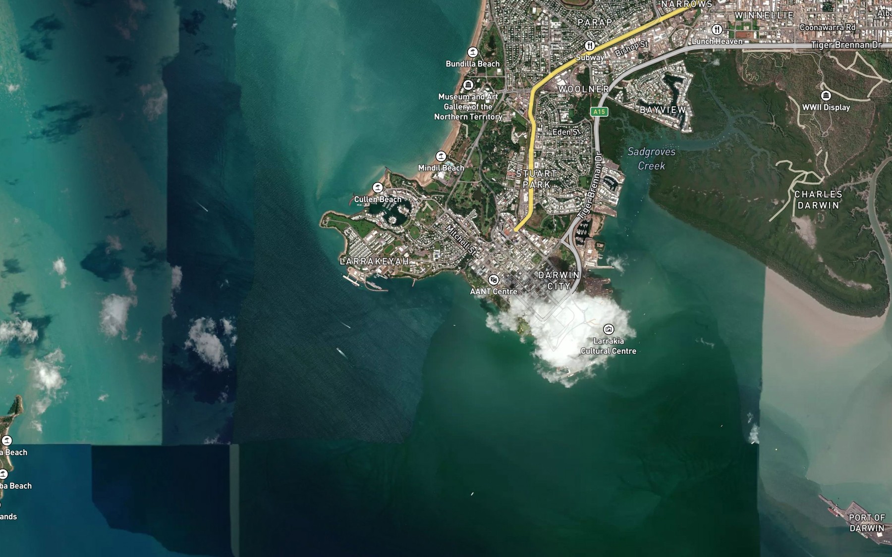 Satellite map of the Doctors Gully
