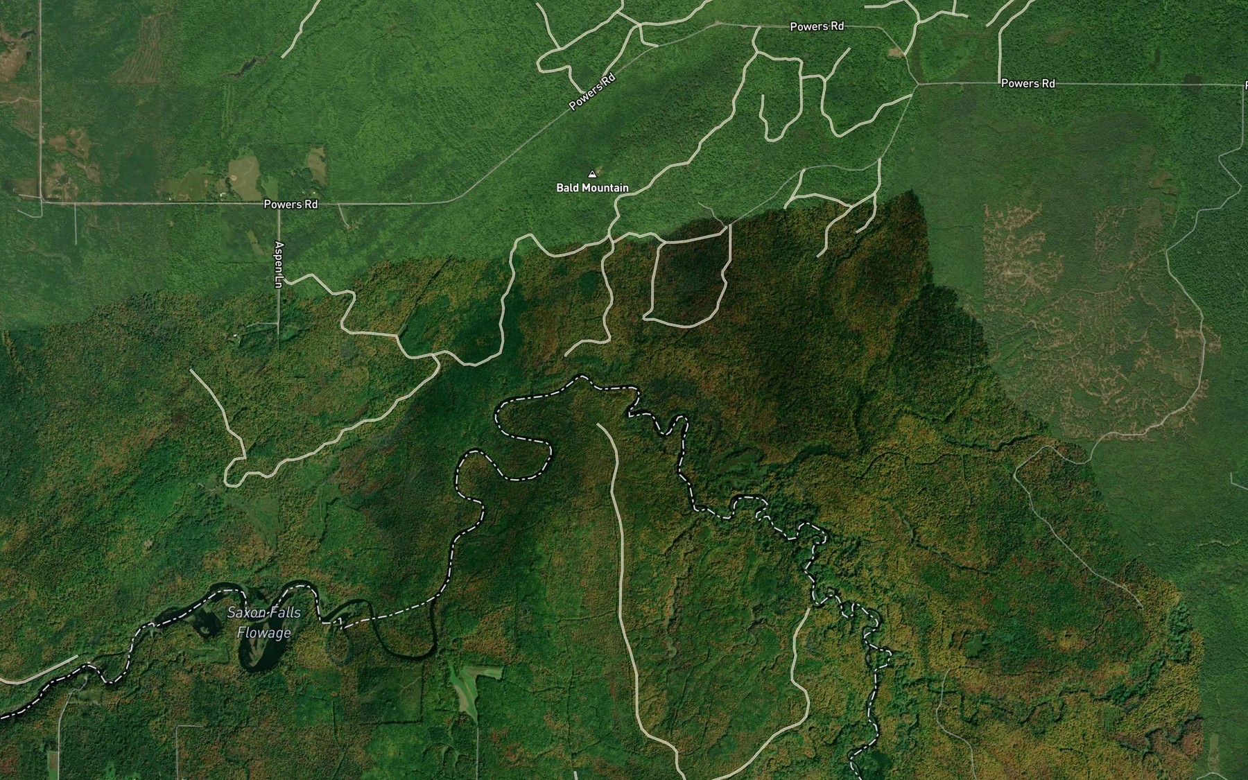 Satellite map of the Burton Creek