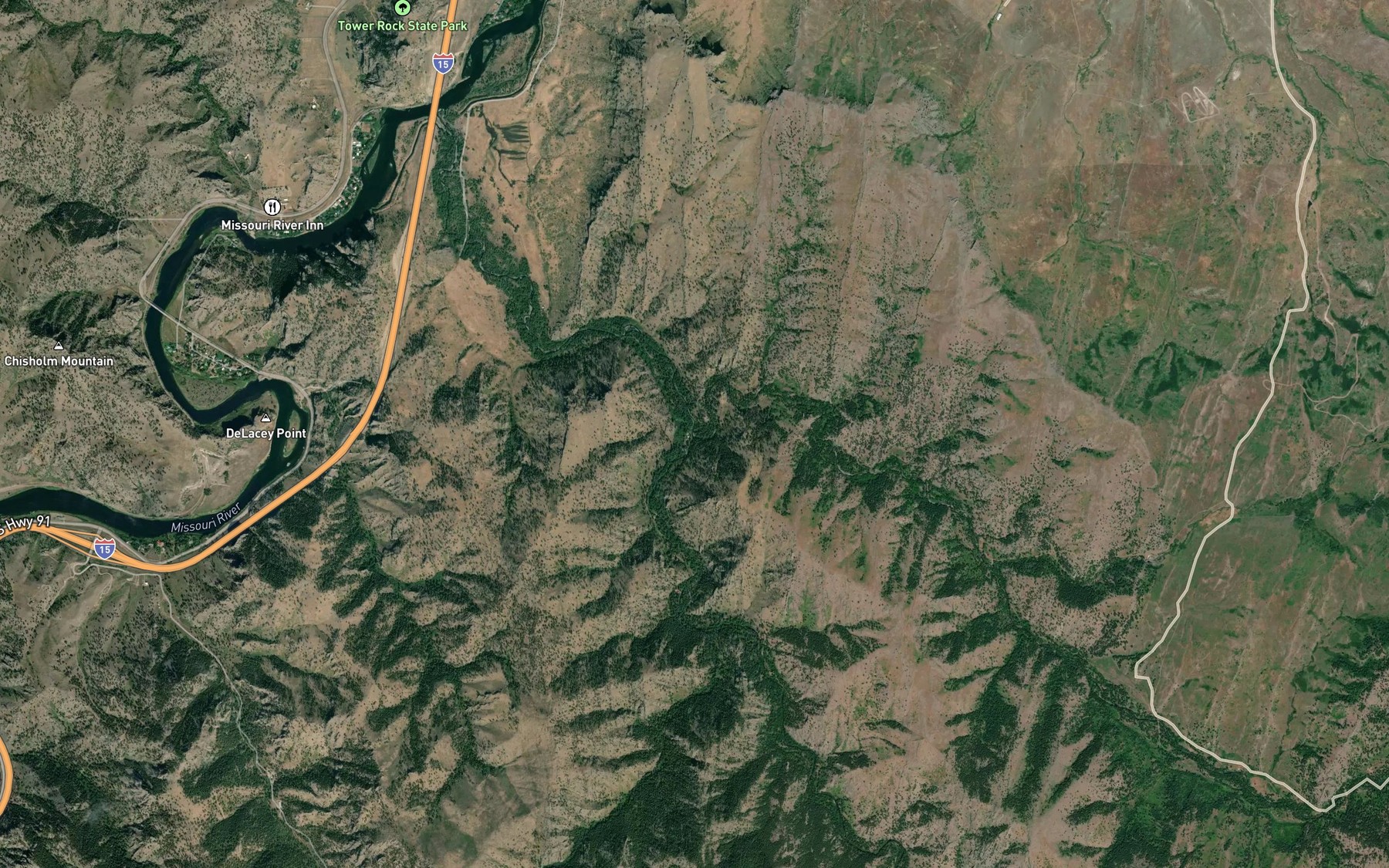 Satellite map of the South Fork Sheep Creek