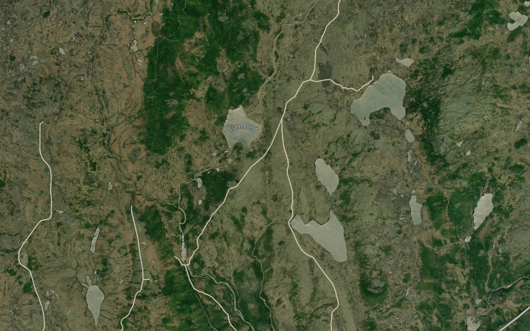 Satellite map of the Clam Pond