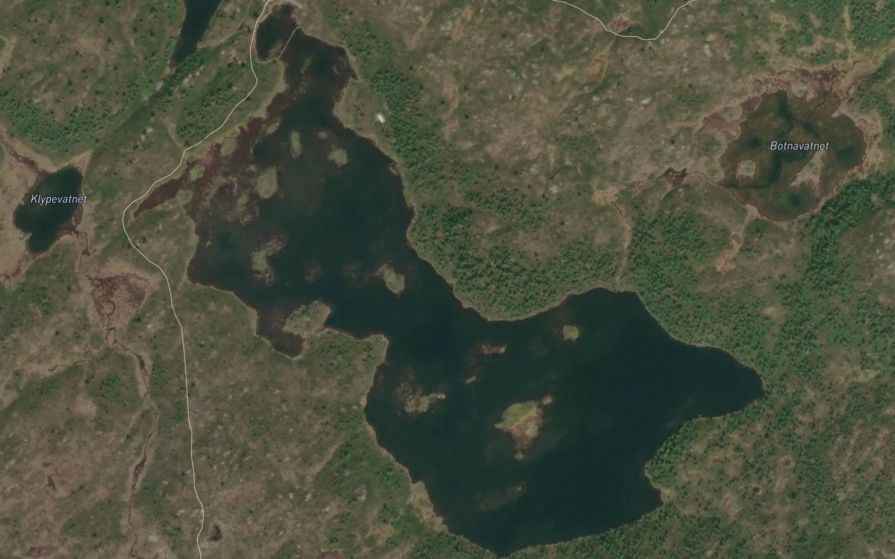 Satellite map of the Storavatnet
