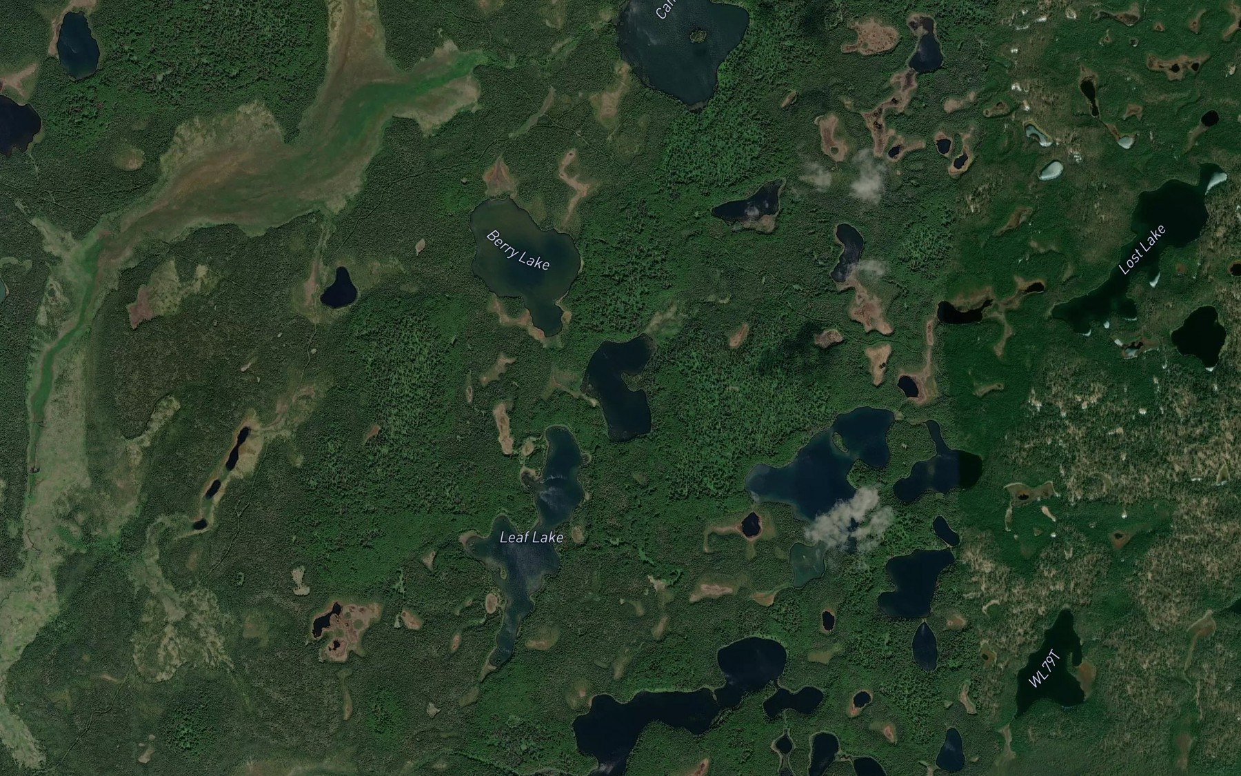 Satellite map of the Redpoll Lake