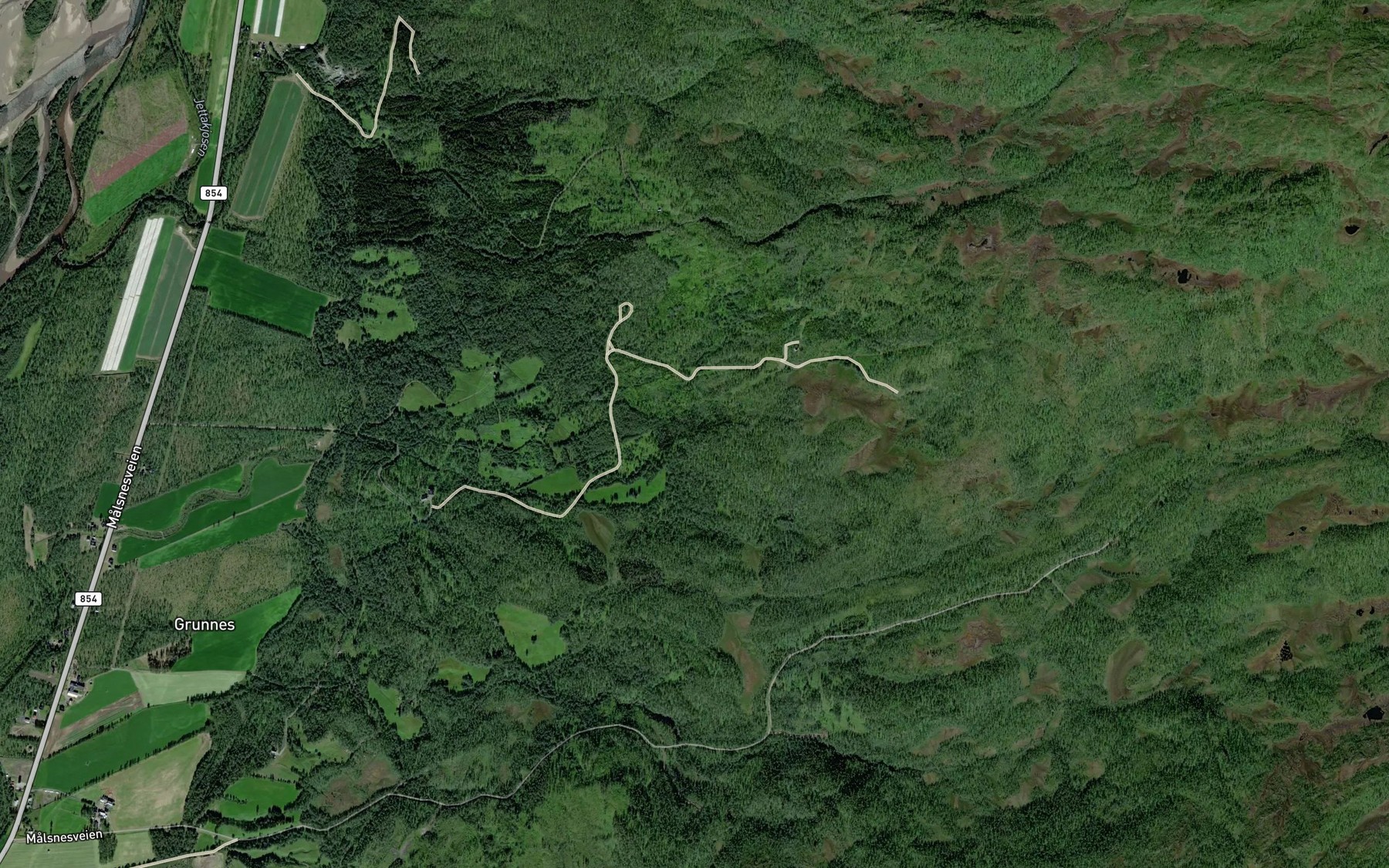 Satellite map of the Trastlibekken