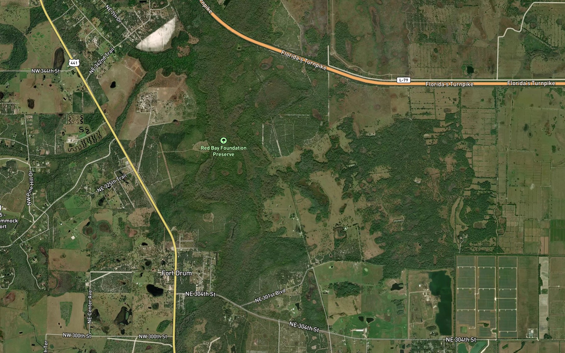 Satellite map of the Hogskin Slough